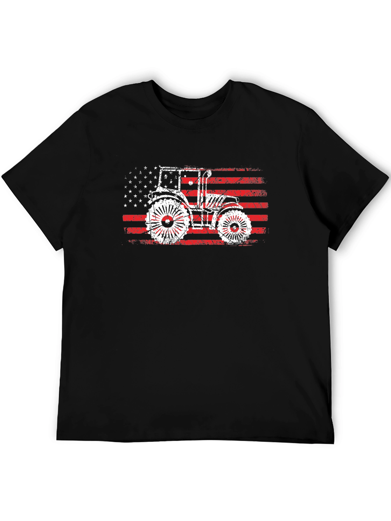 American Flag Tractor Graphic T-Shirt