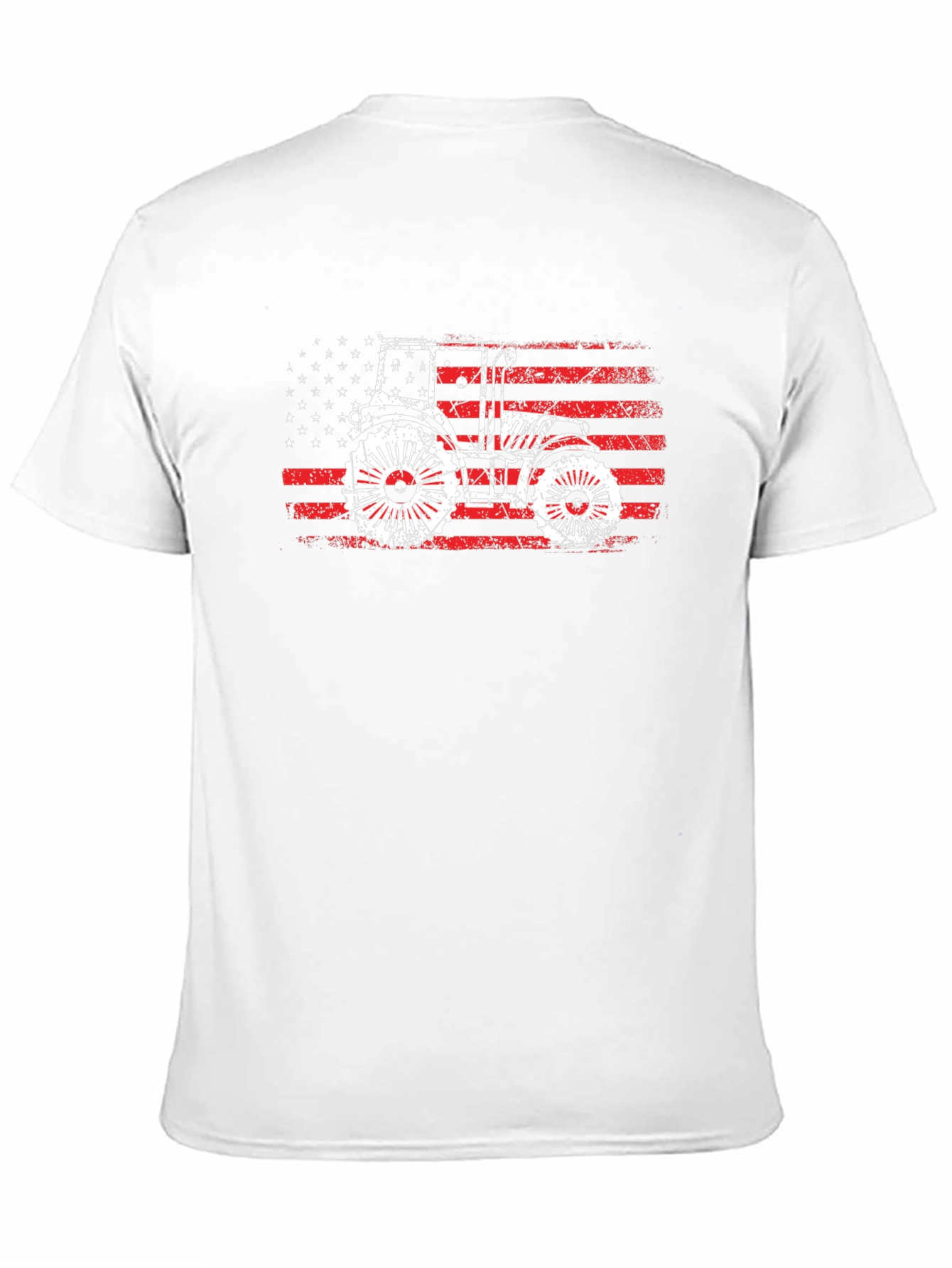 American Flag Tractor Graphic T-Shirt