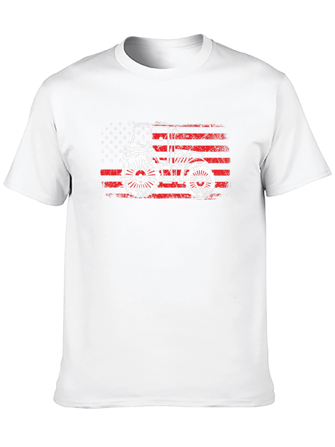 American Flag Tractor Graphic T-Shirt