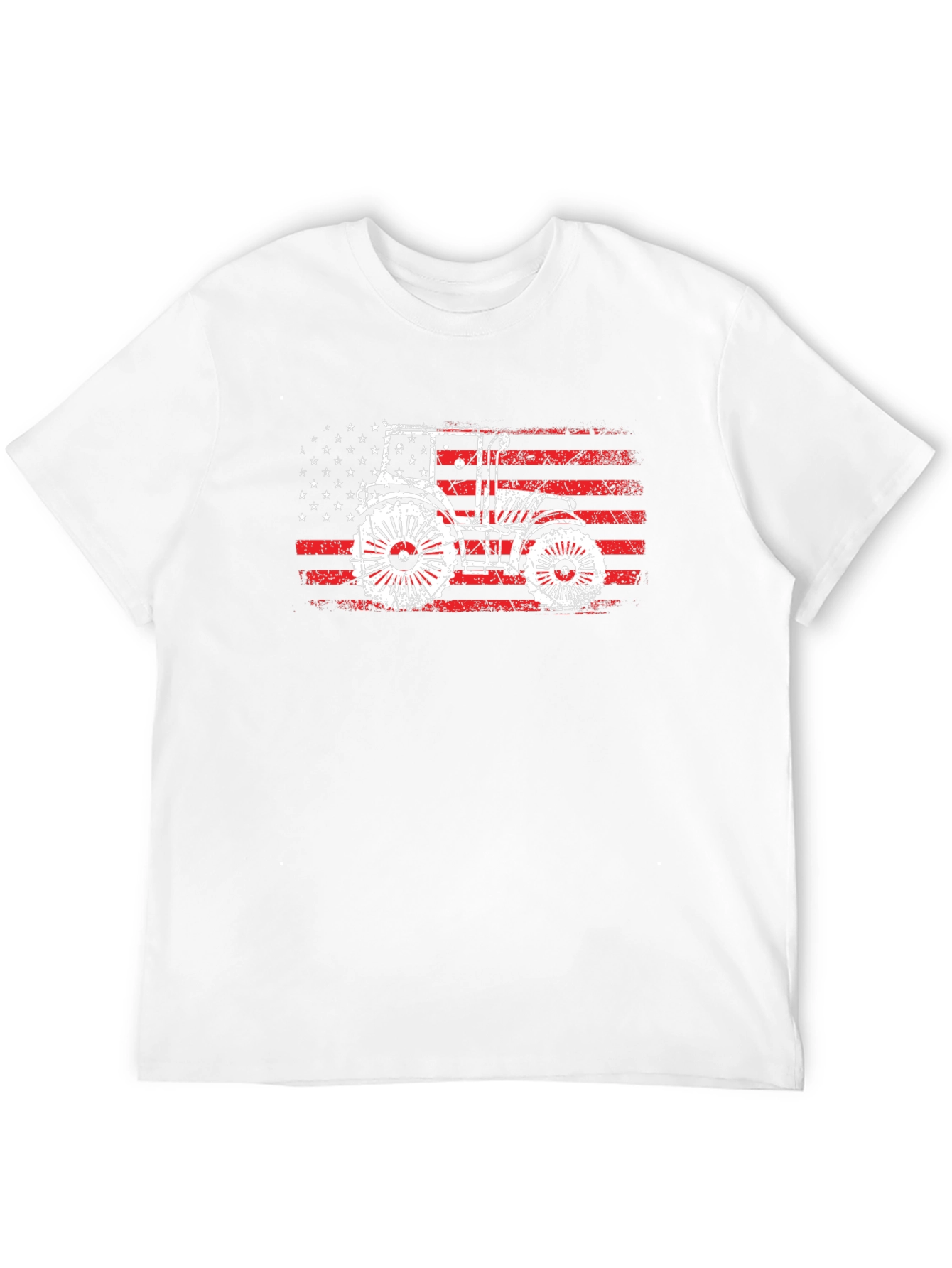 American Flag Tractor Graphic T-Shirt