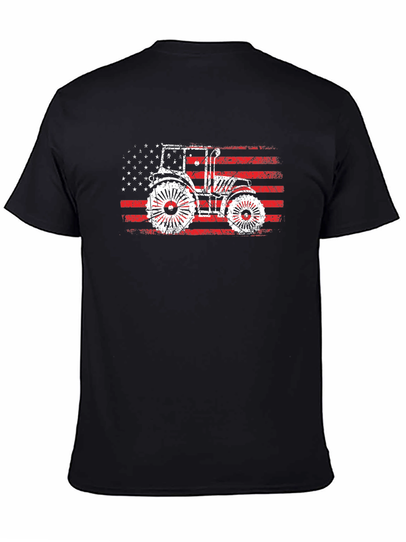 American Flag Tractor Graphic T-Shirt