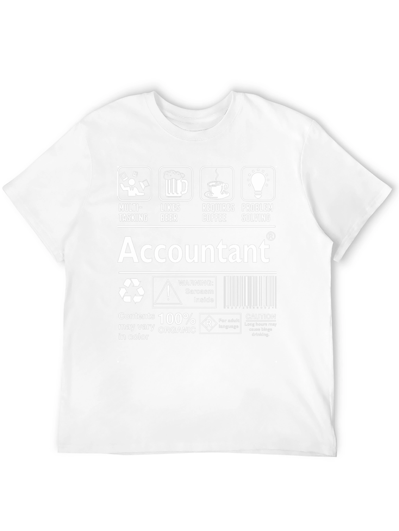 Accountant T-Shirt: Multi-Tasking Likes Beer Coffee Problem Solving
