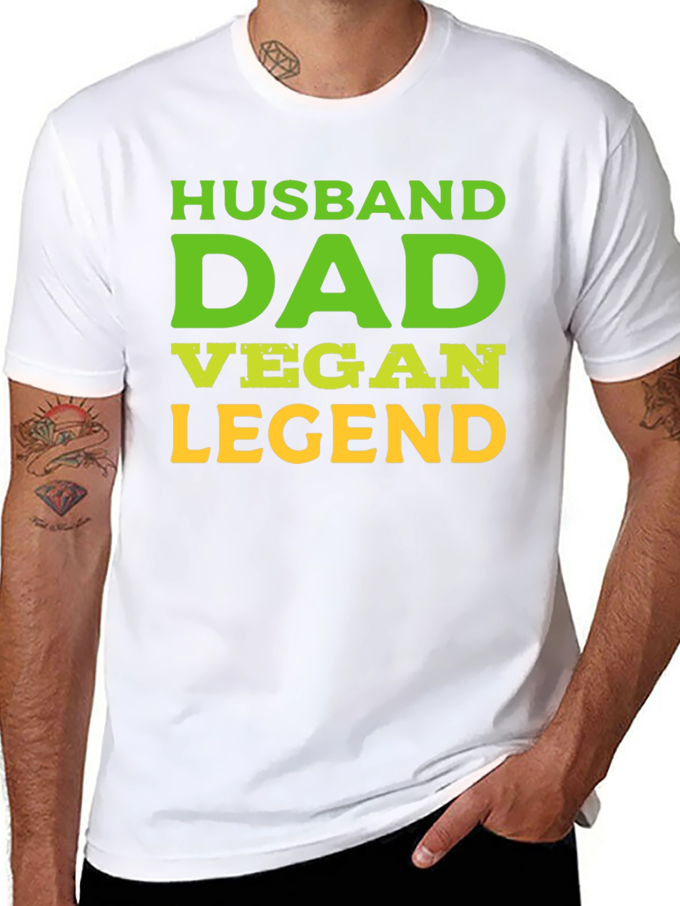 Husband Dad Vegan Legend Black Graphic Tee