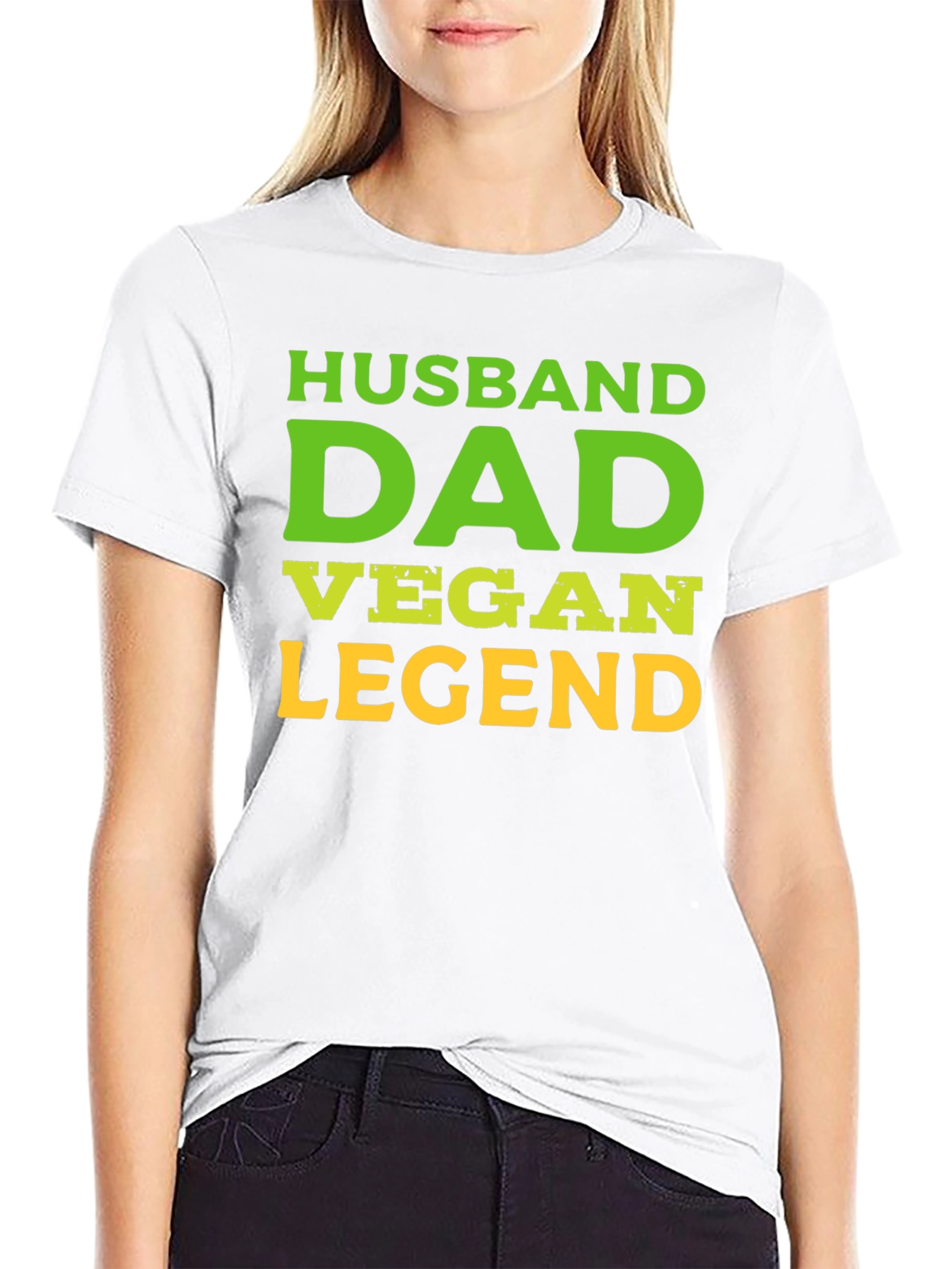 Husband Dad Vegan Legend Black Graphic Tee