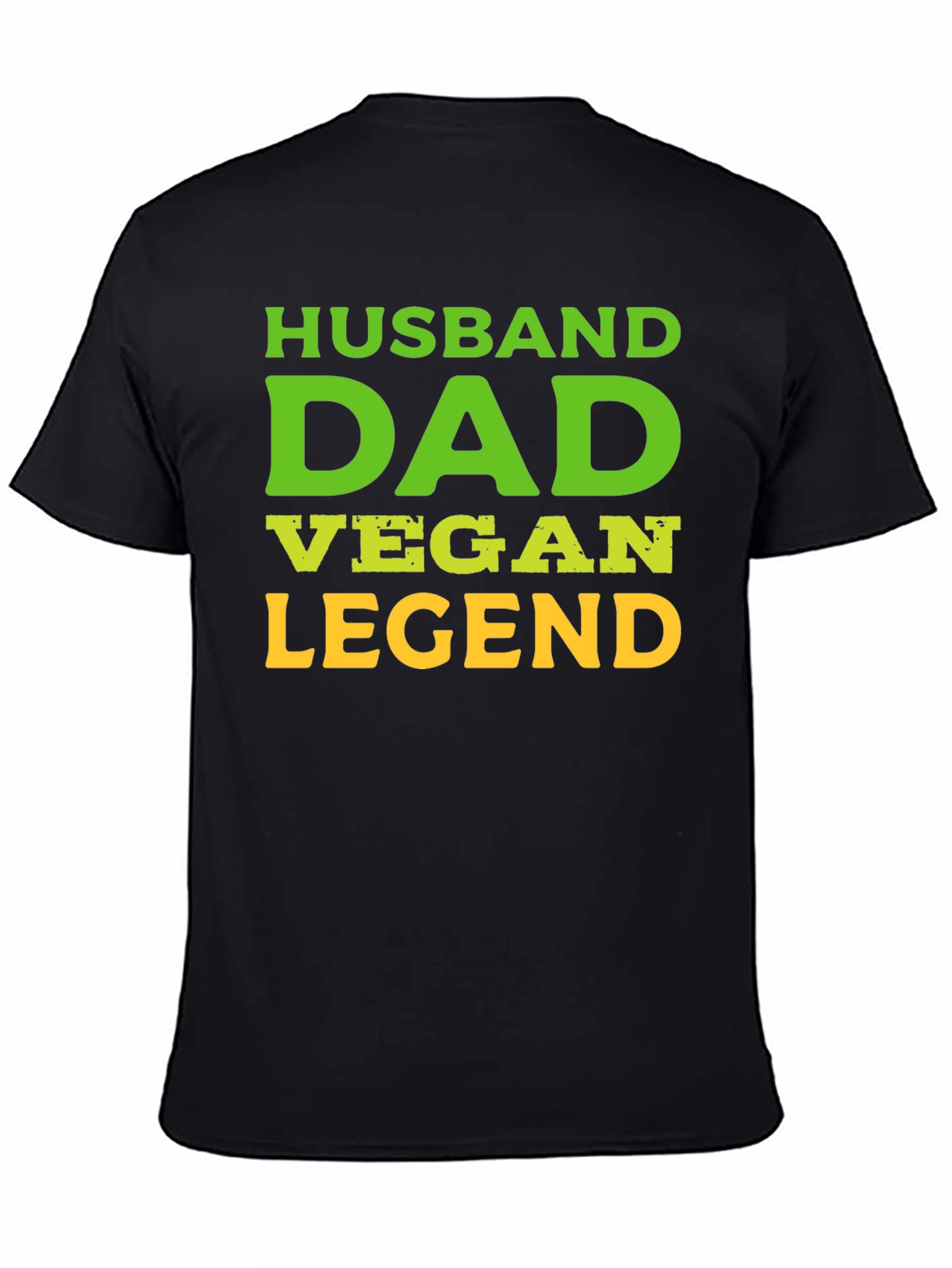 Husband Dad Vegan Legend Black Graphic Tee