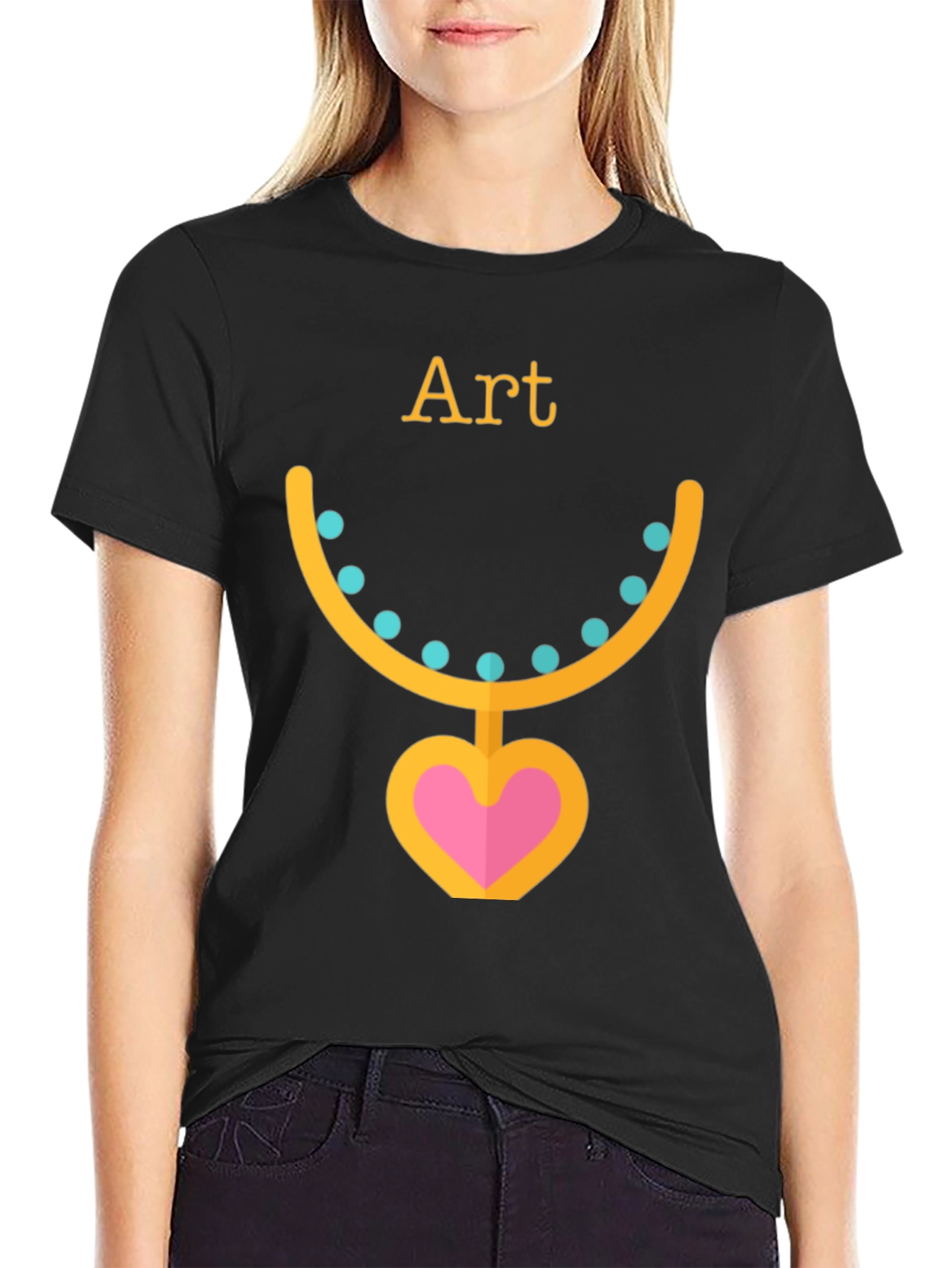 Art Necklace T-Shirt - Black Graphic Tee