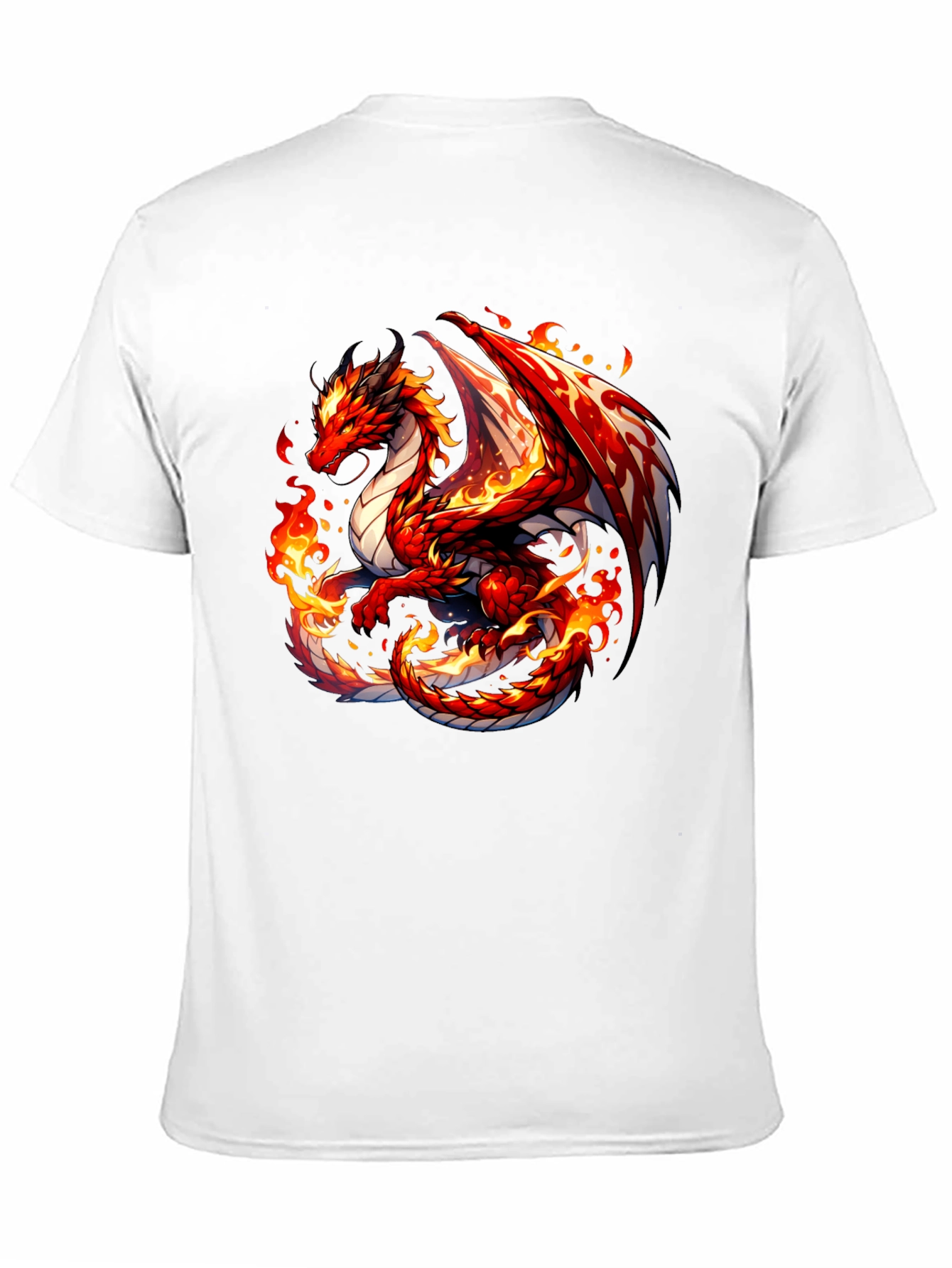 Fiery Dragon Graphic Tee - Black Cotton Shirt