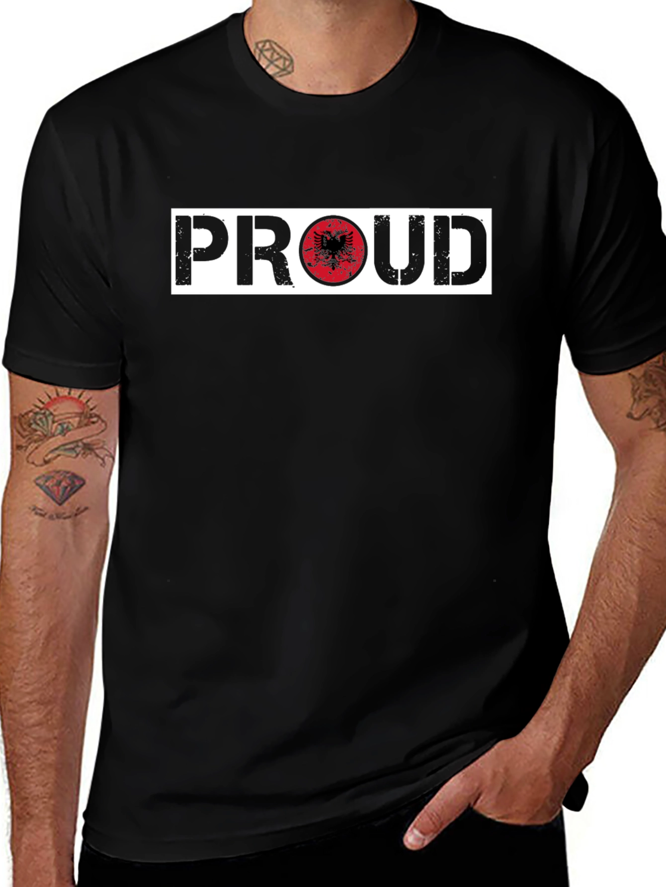 Proud Albania T-Shirt - Black