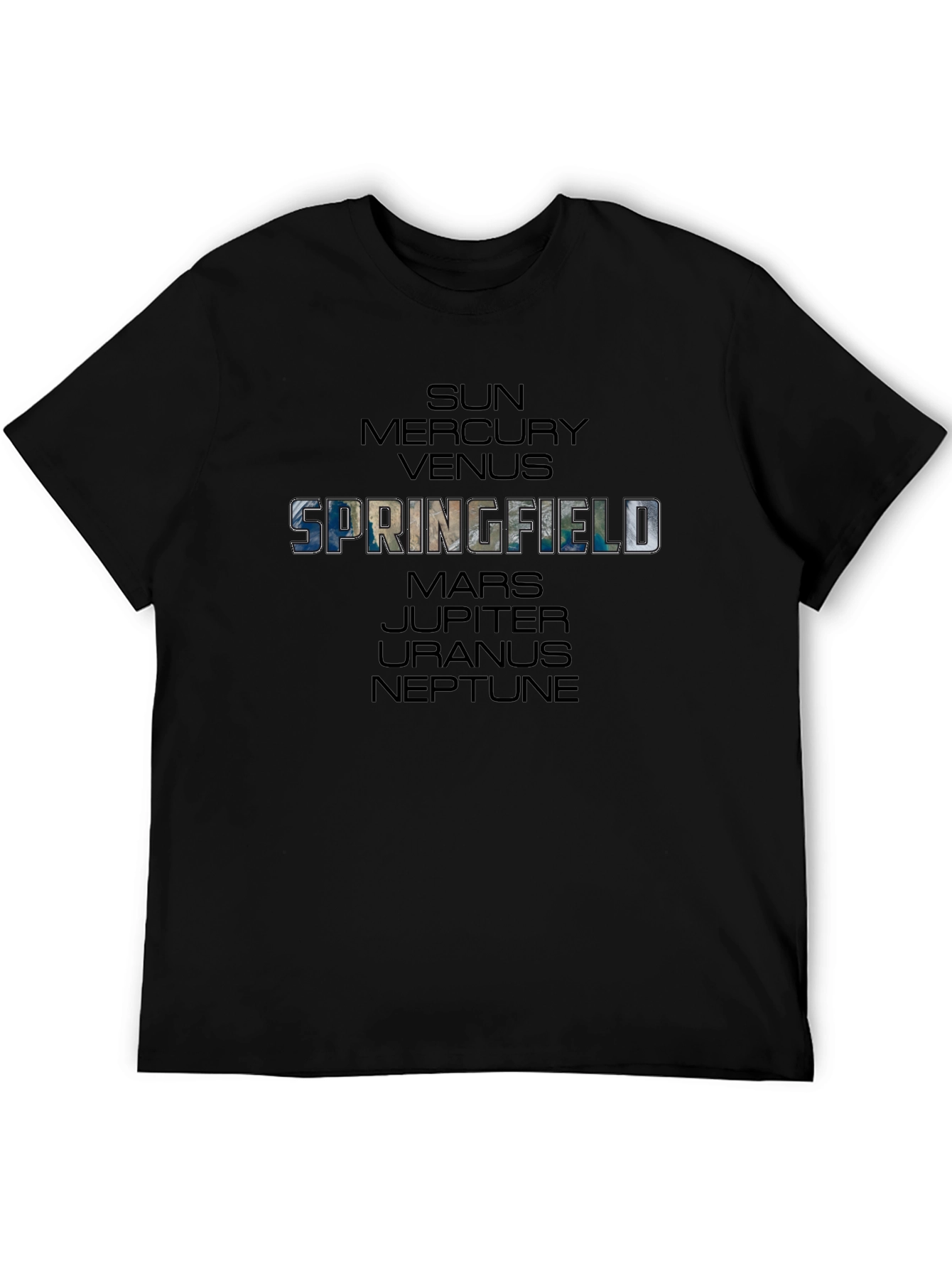 Springfield Planets Graphic Black T-Shirt