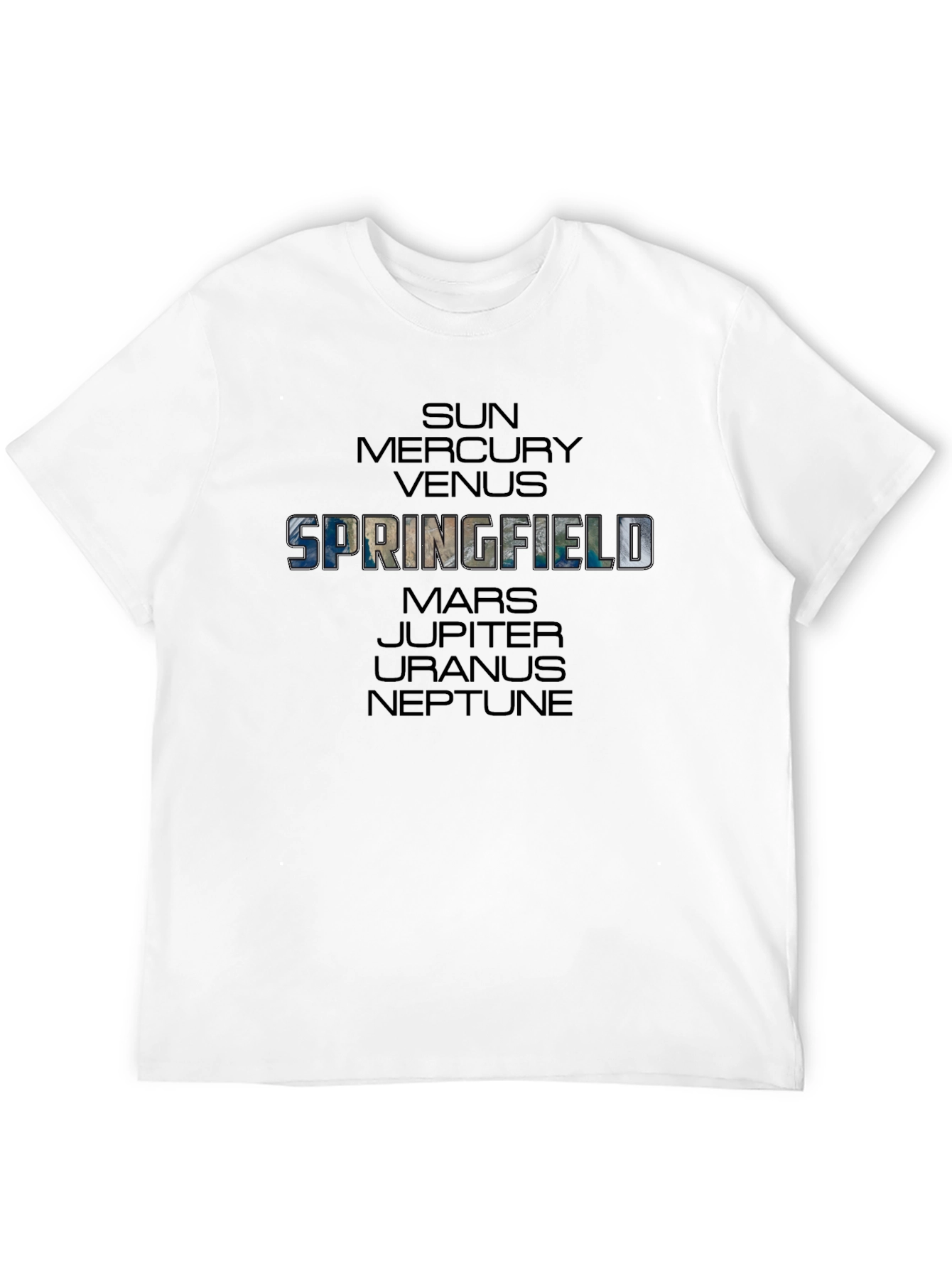 Springfield Planets Graphic Black T-Shirt