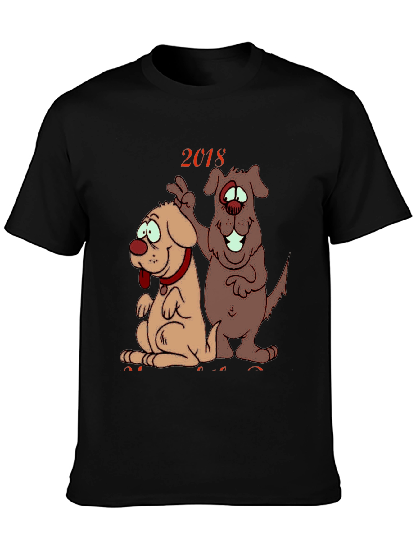 2018 Dog Cartoon Graphic Tee Shirt