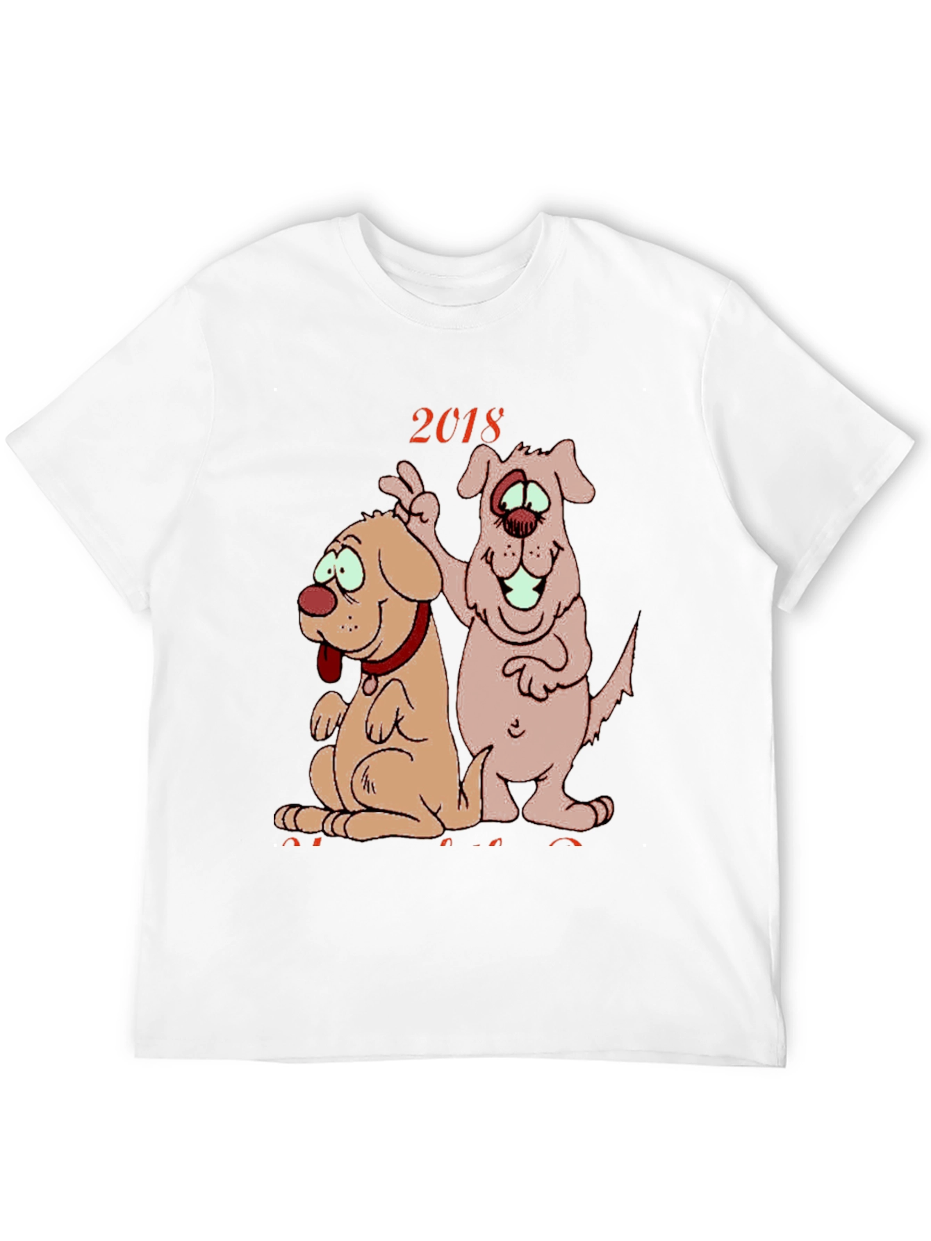 2018 Dog Cartoon Graphic Tee Shirt