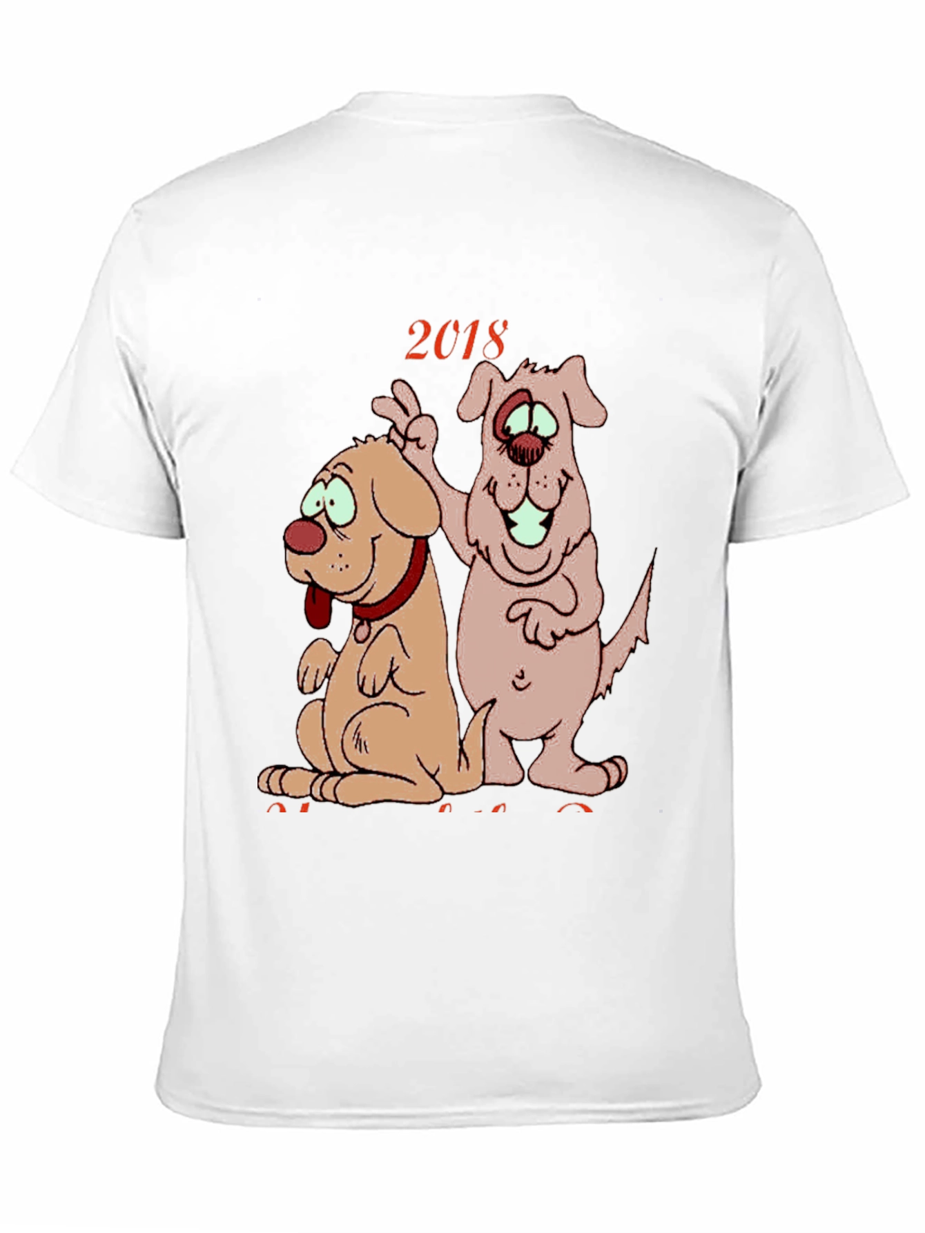 2018 Dog Cartoon Graphic Tee Shirt
