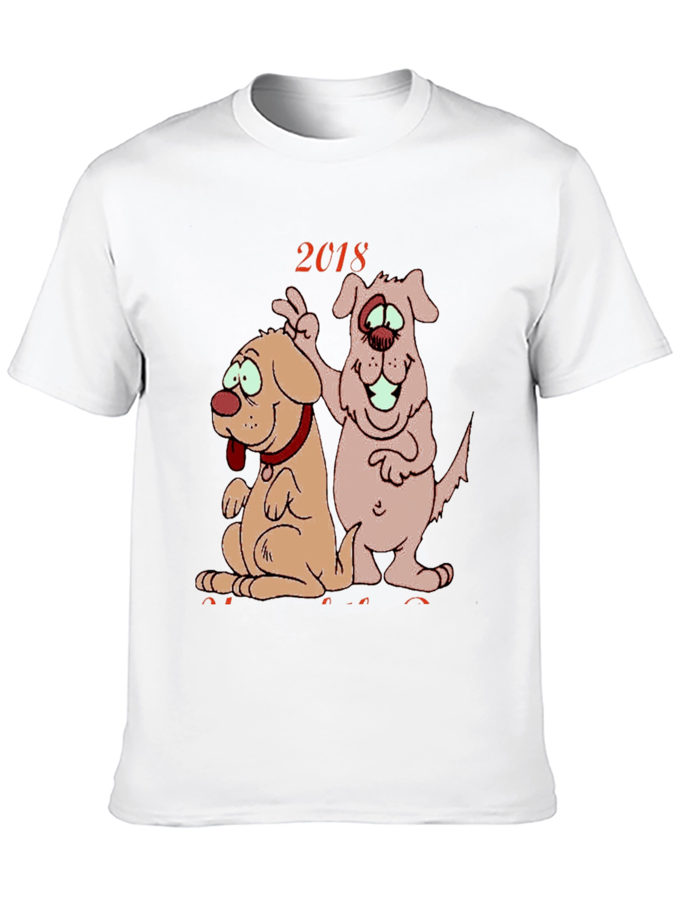 2018 Dog Cartoon Graphic Tee Shirt