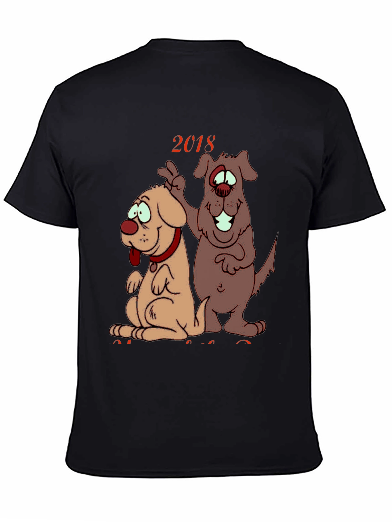 2018 Dog Cartoon Graphic Tee Shirt