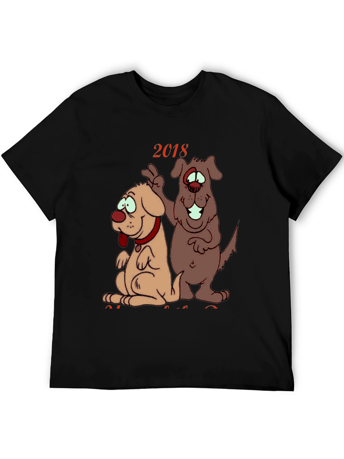 2018 Dog Cartoon Graphic Tee Shirt