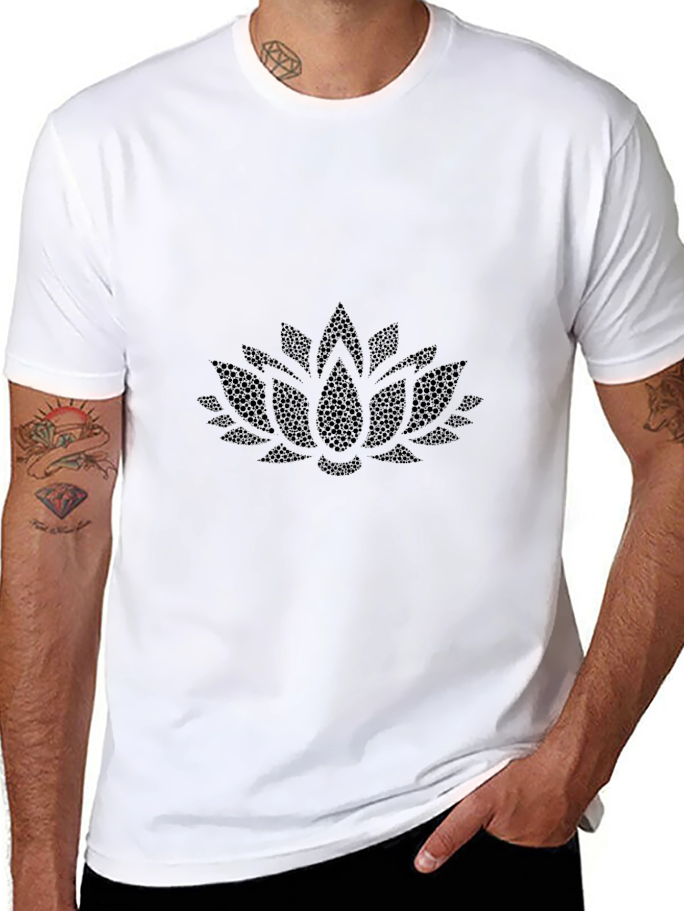 Lotus Flower Black T-Shirt