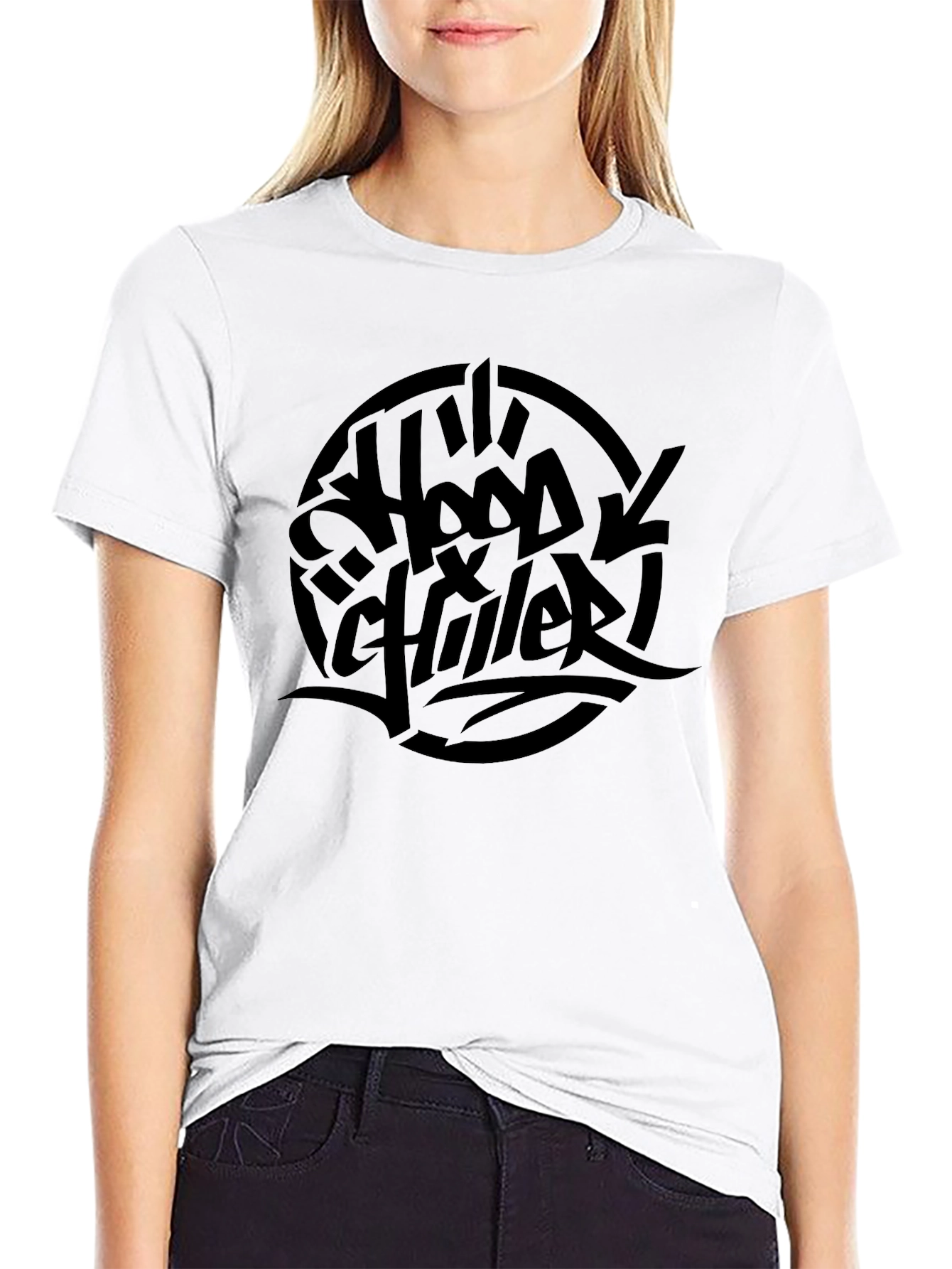 Hood Chiller Black Graphic Tee
