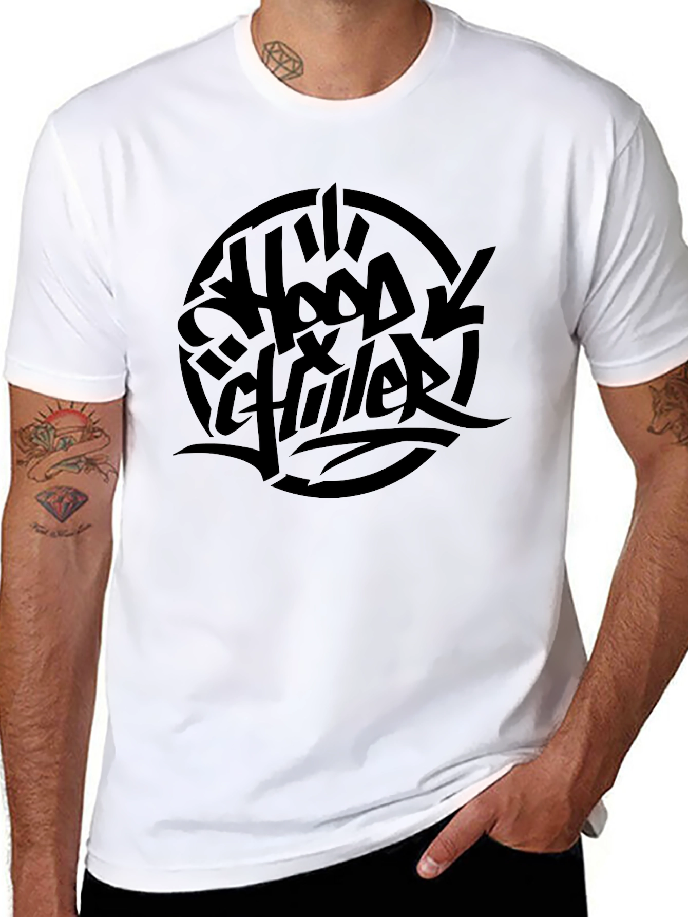 Hood Chiller Black Graphic Tee