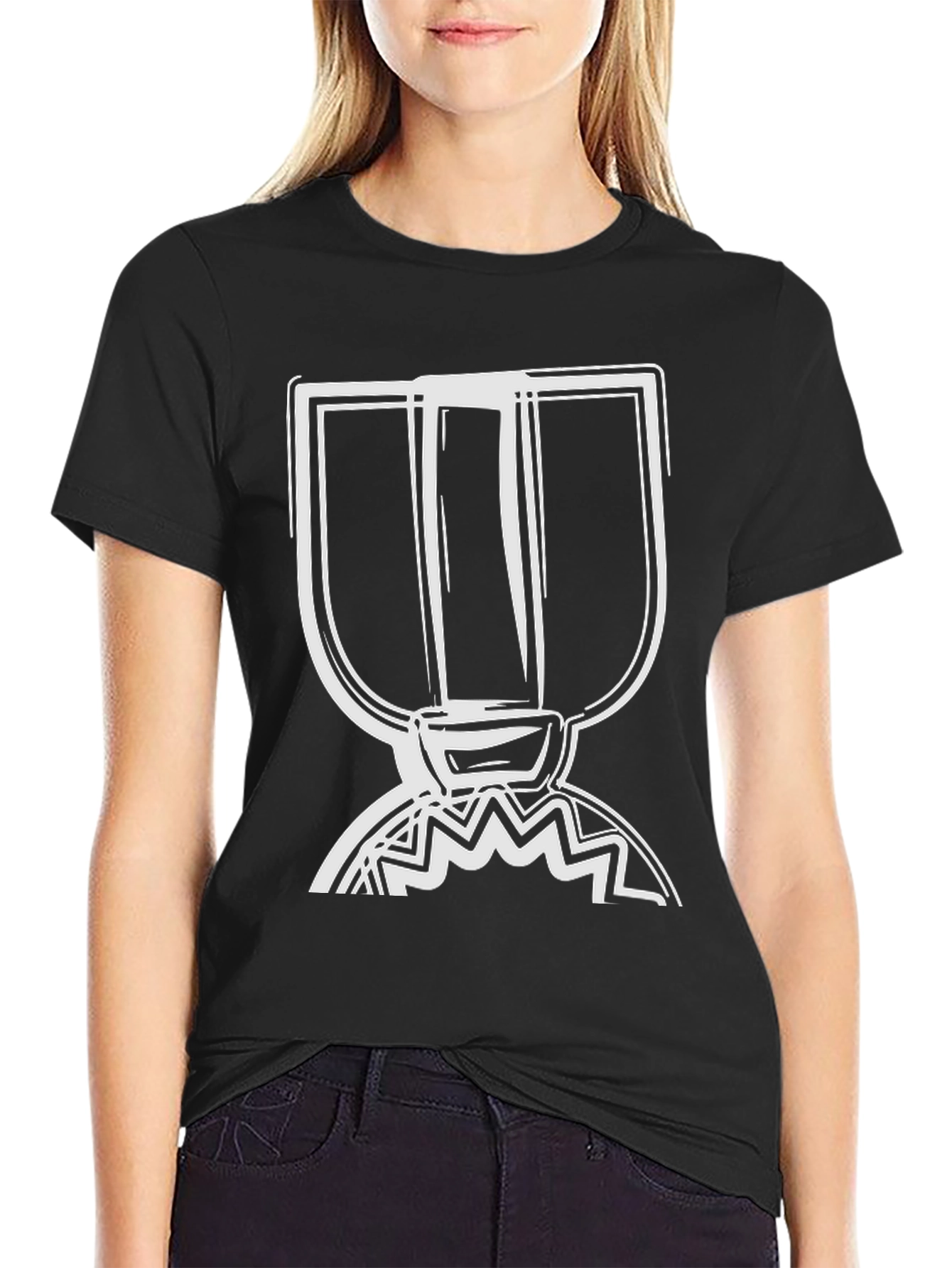 Abstract Graphic Tee - Modern Black T-Shirt