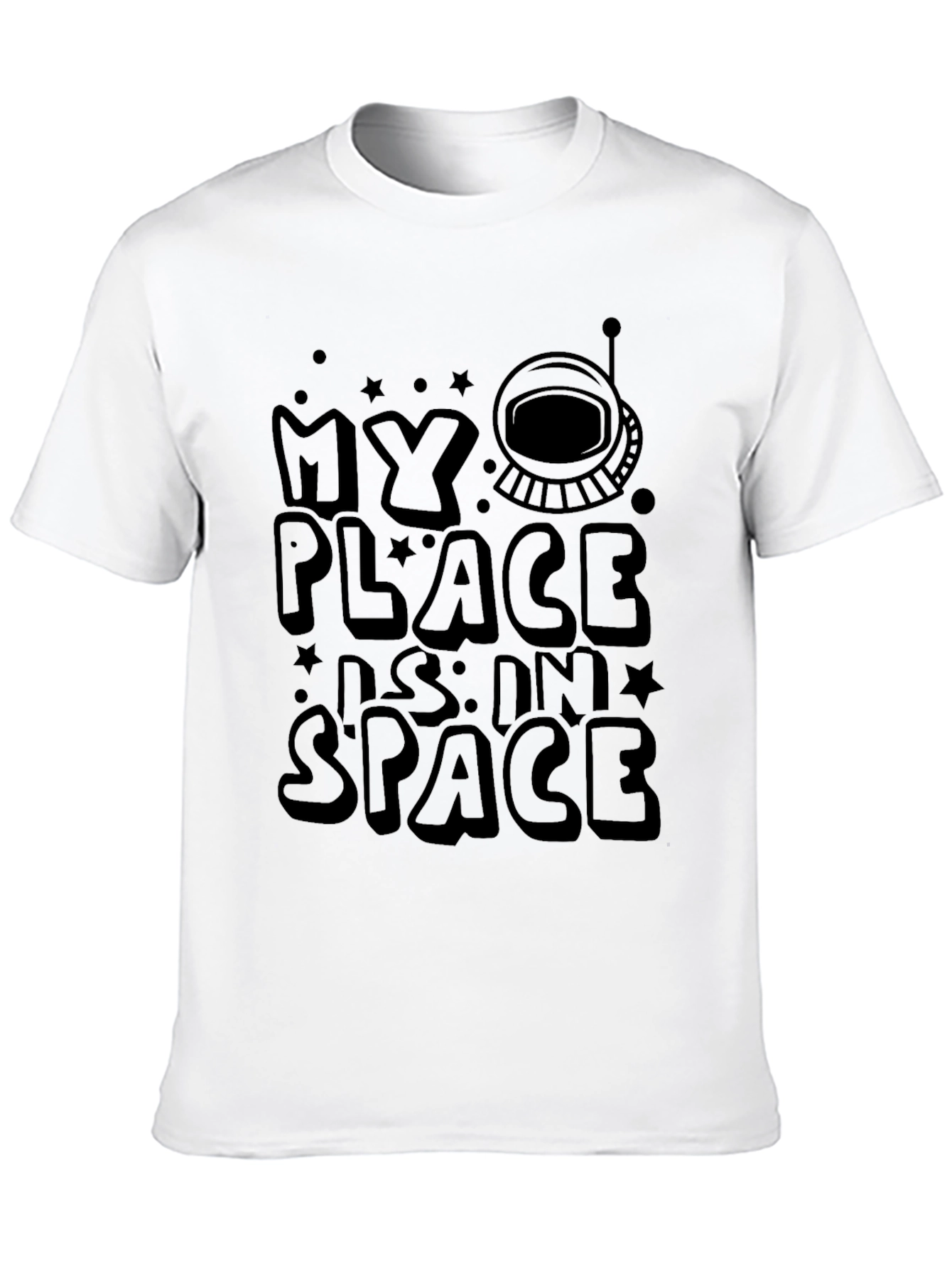 My Place Is In Space Black Graphic Tee
