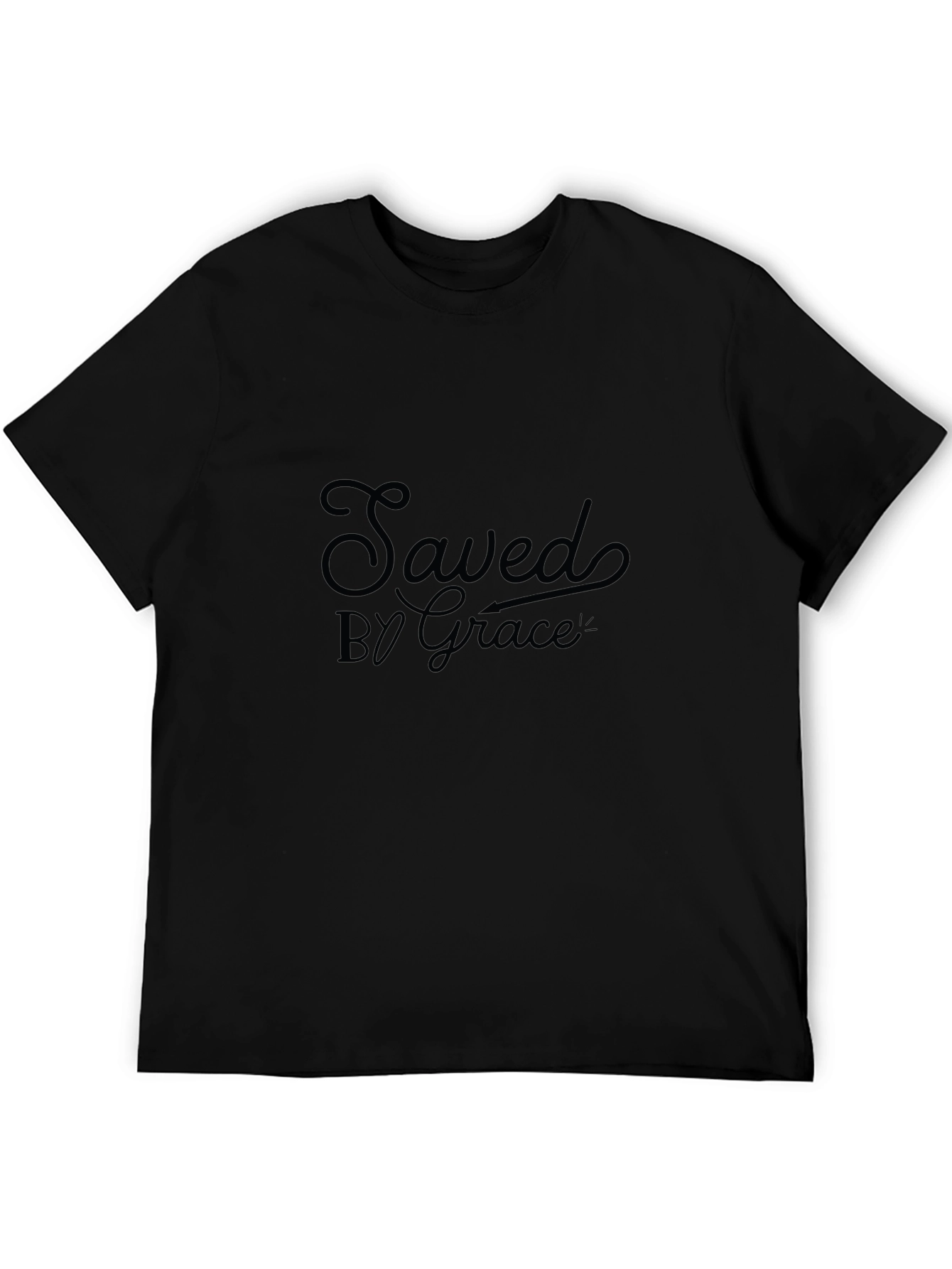 Saved by Grace Black T-Shirt - Christian Apparel