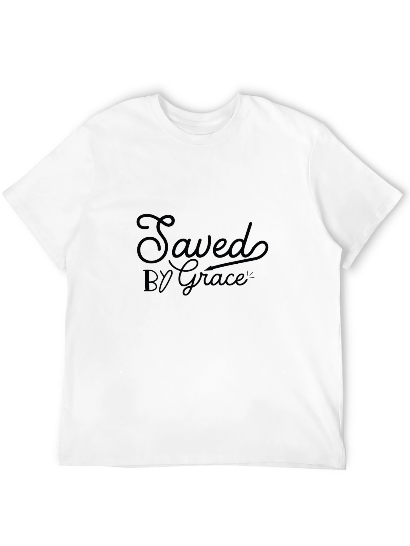 Saved by Grace Black T-Shirt - Christian Apparel