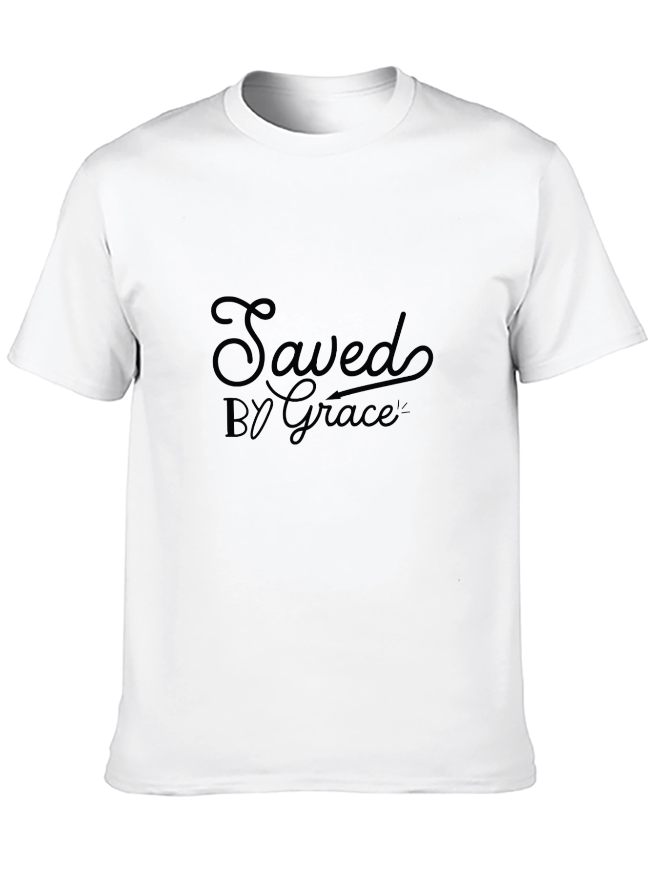 Saved by Grace Black T-Shirt - Christian Apparel