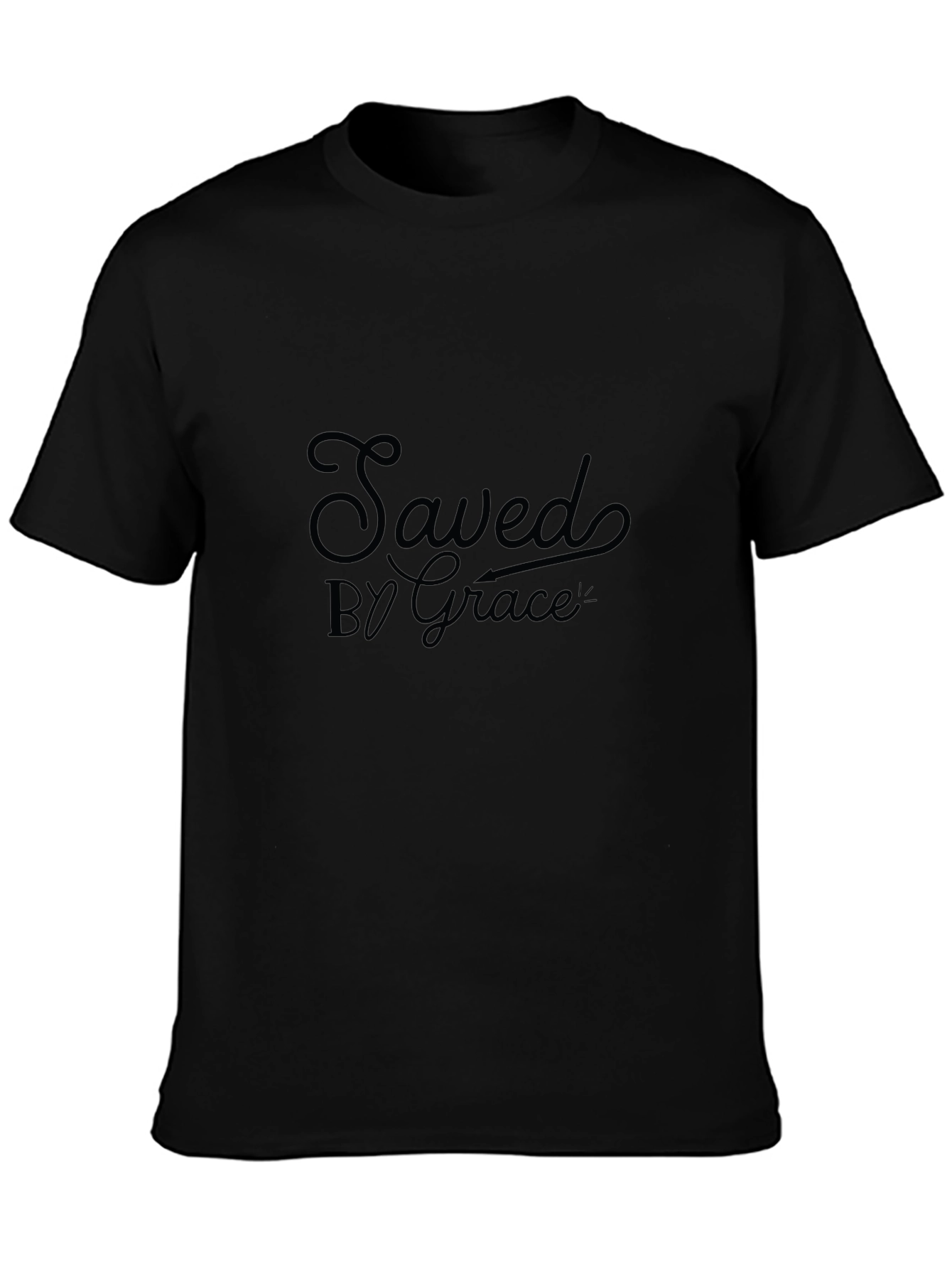 Saved by Grace Black T-Shirt - Christian Apparel