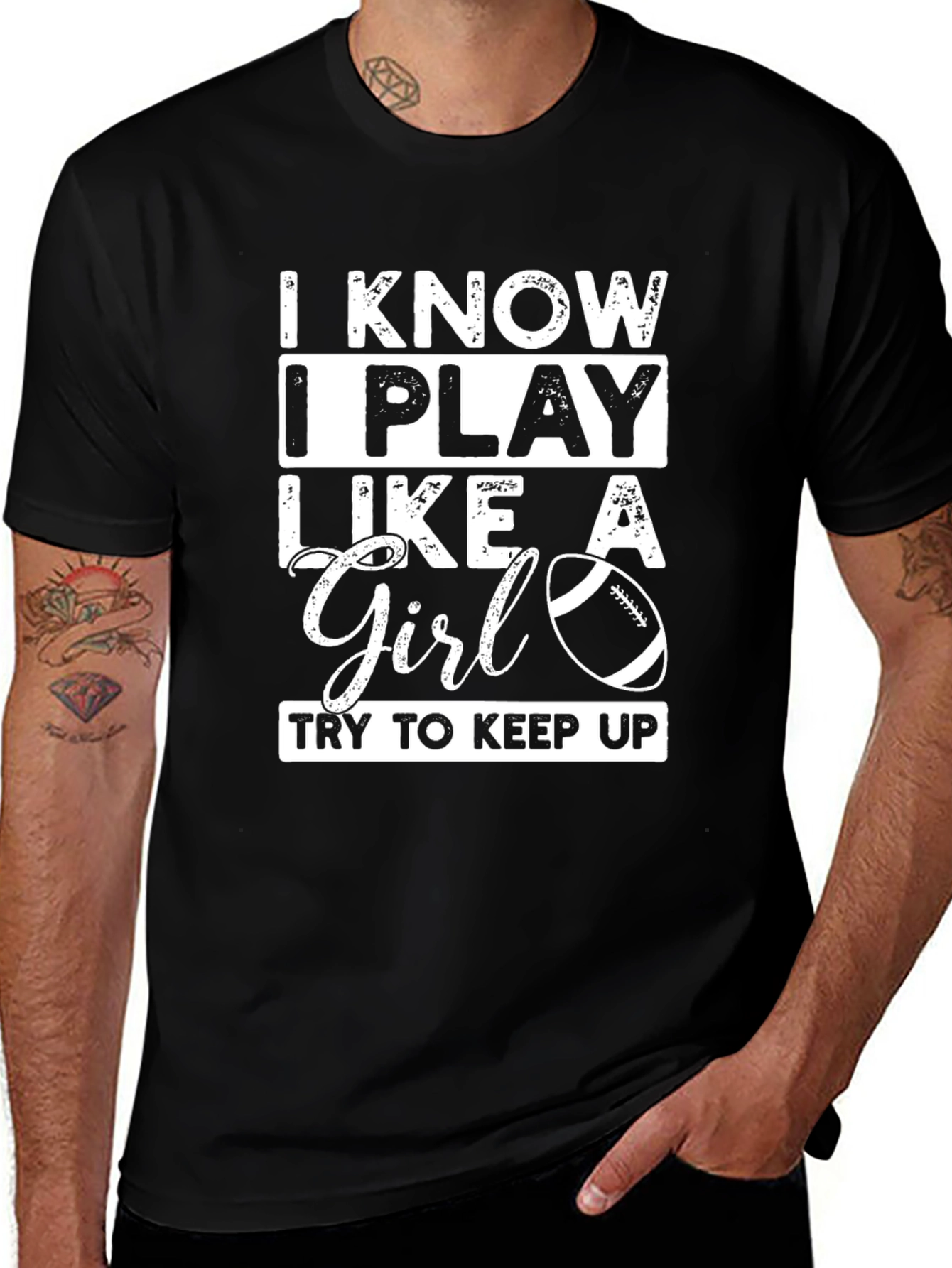 I Play Like a Girl Mens Black T-Shirt