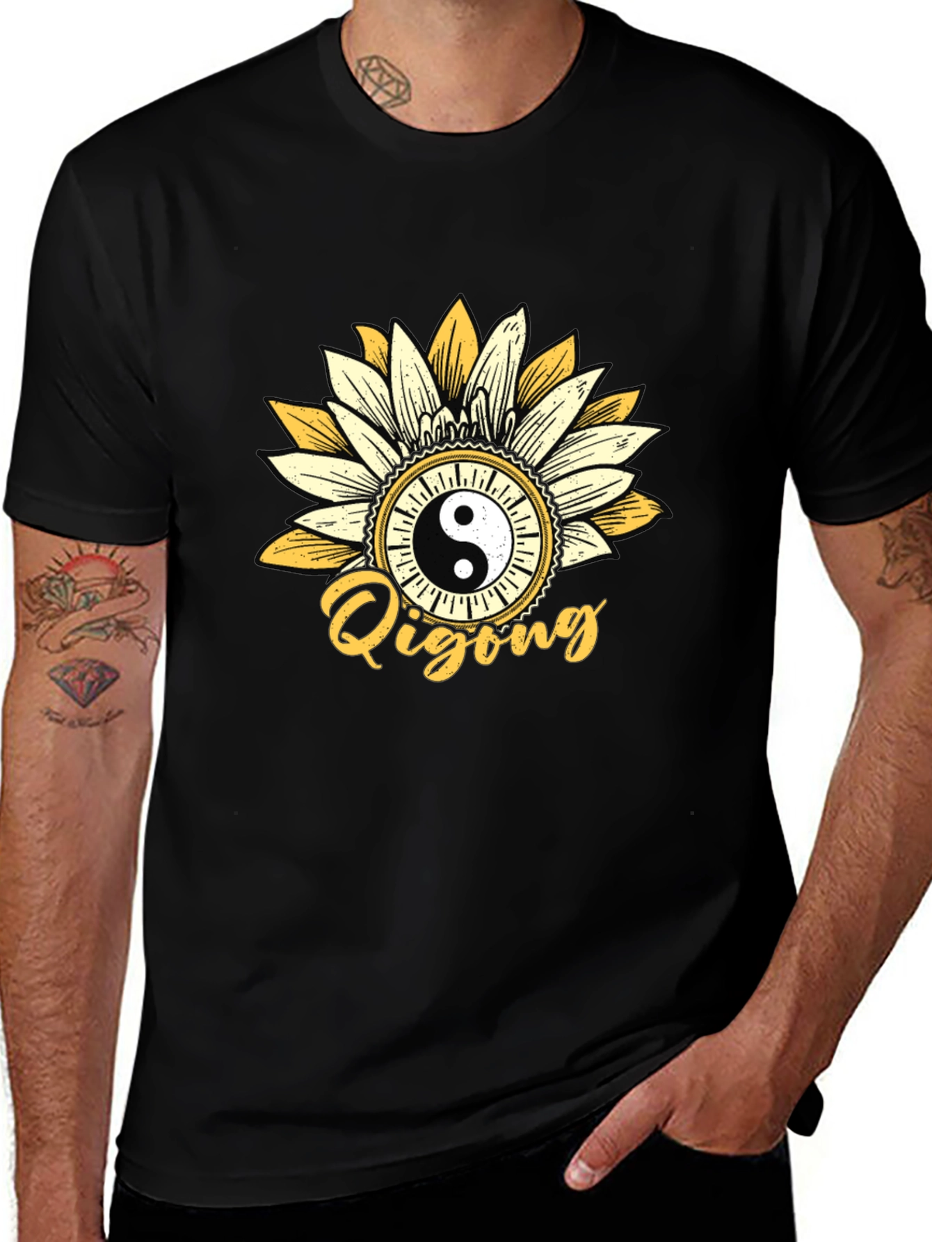 Yin Yang Qigong Sunflower Graphic Tee