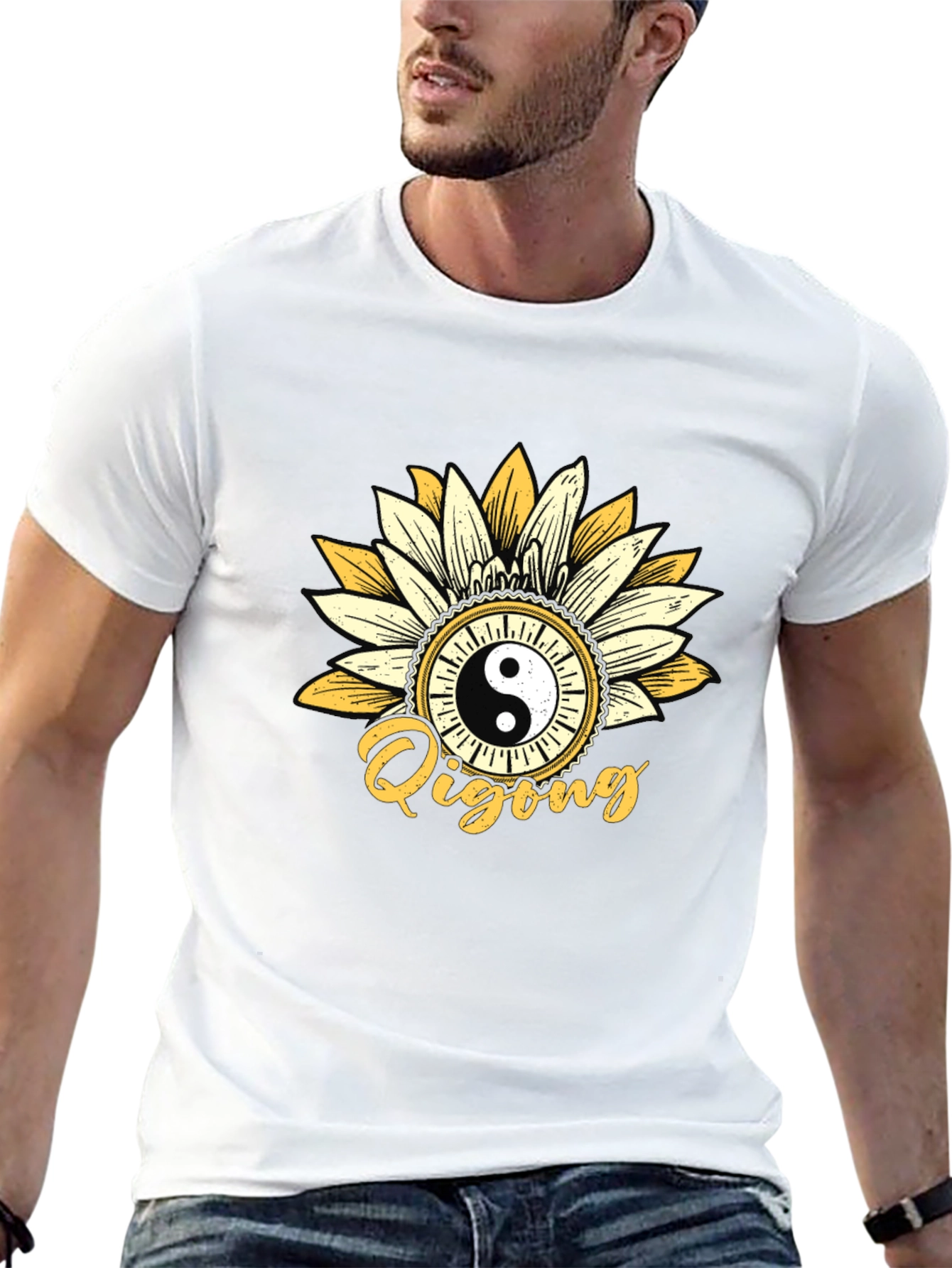 Yin Yang Qigong Sunflower Graphic Tee