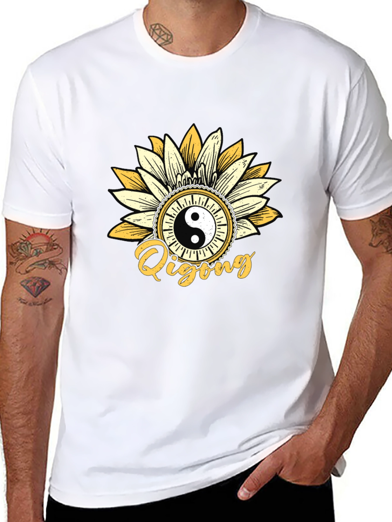 Yin Yang Qigong Sunflower Graphic Tee