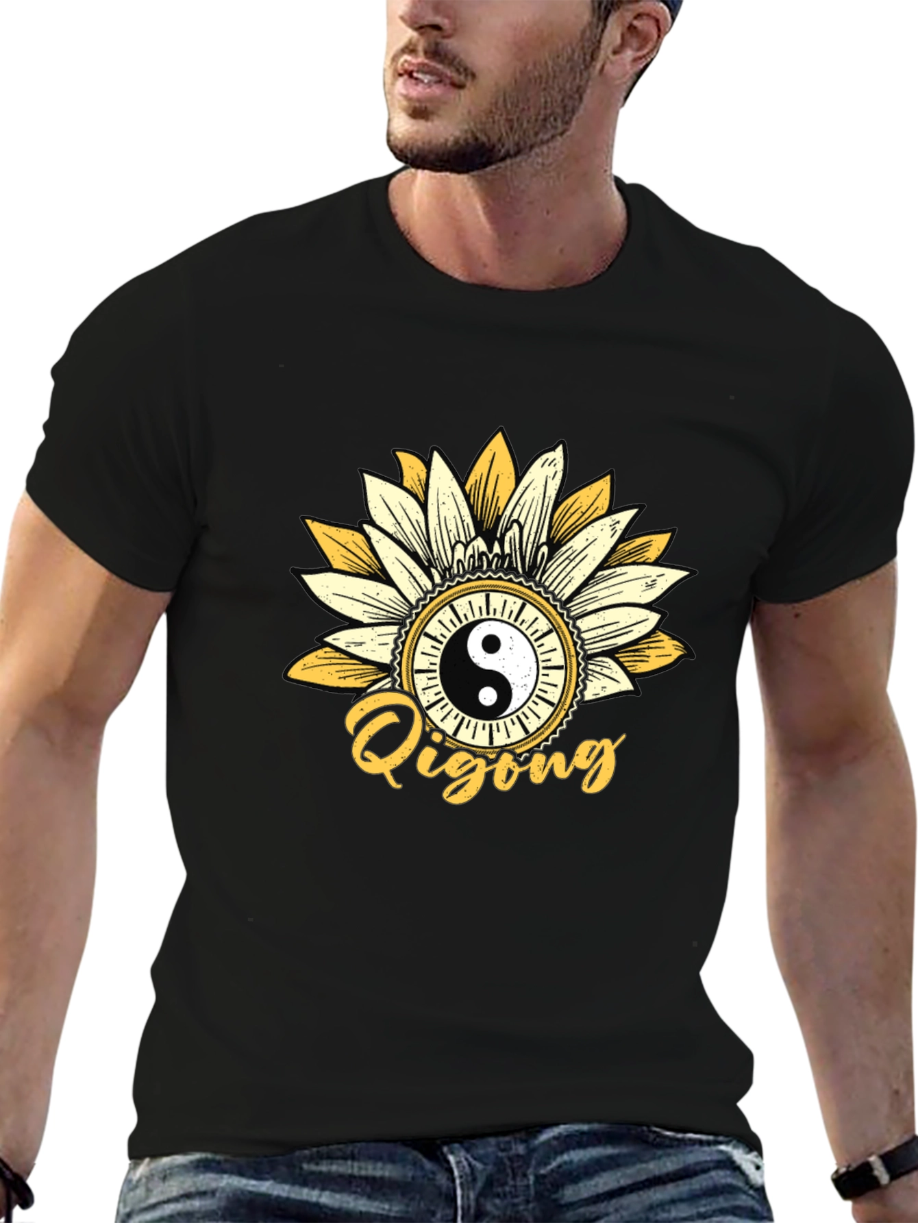Yin Yang Qigong Sunflower Graphic Tee