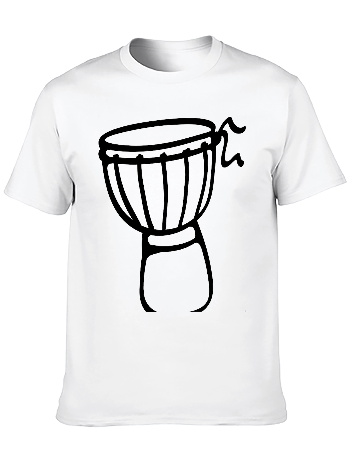 Djembe Drum Graphic T-Shirt - Black Crew Neck Tee