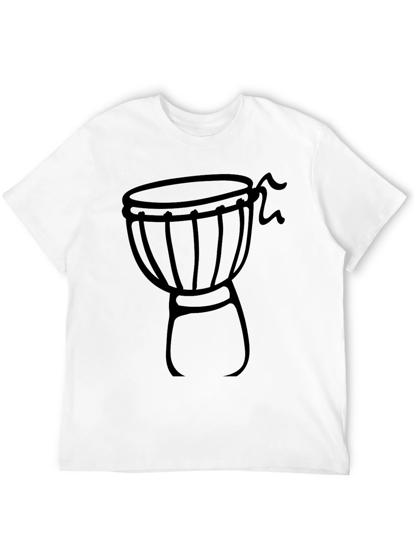 Djembe Drum Graphic T-Shirt - Black Crew Neck Tee