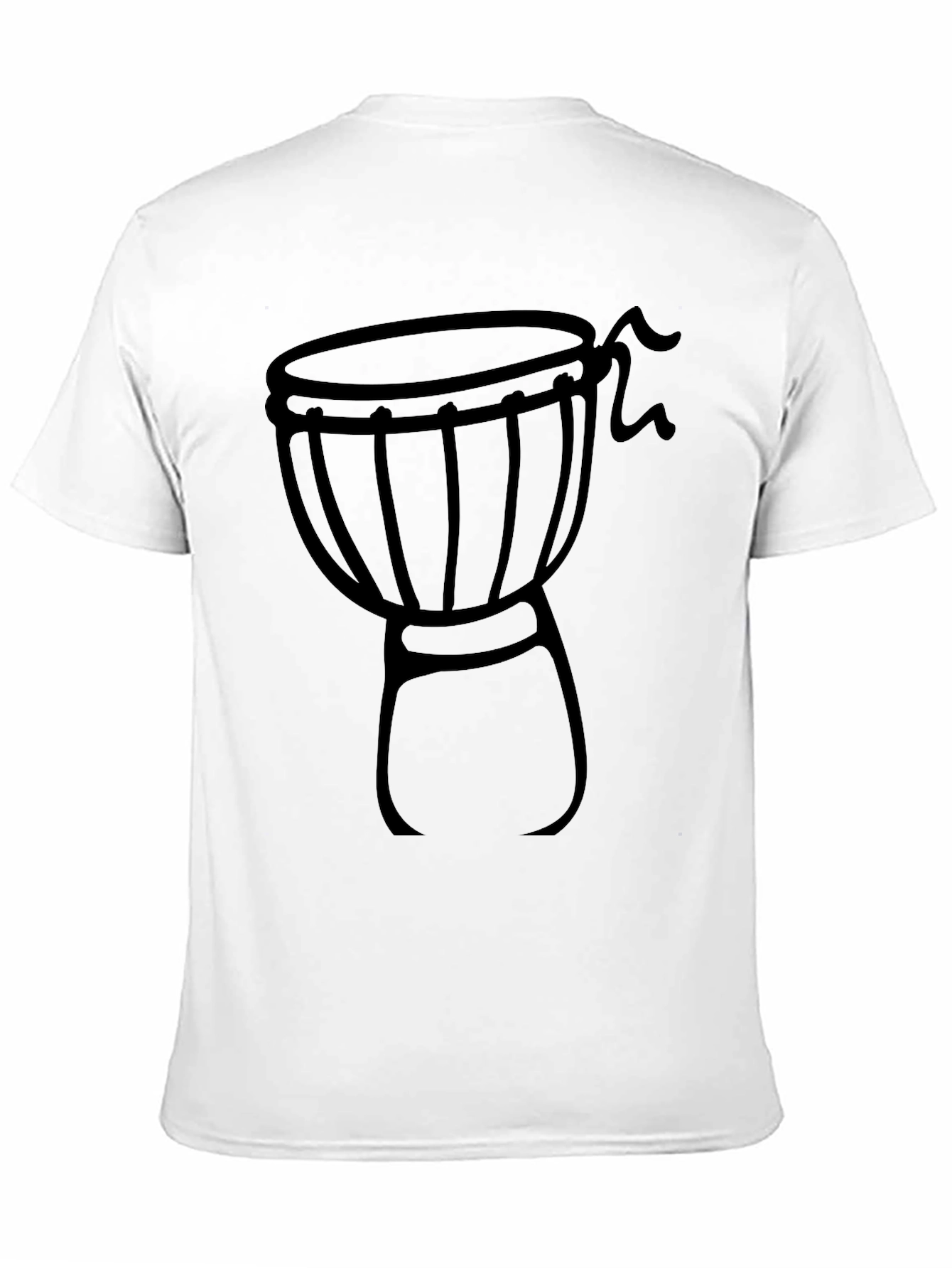 Djembe Drum Graphic T-Shirt - Black Crew Neck Tee