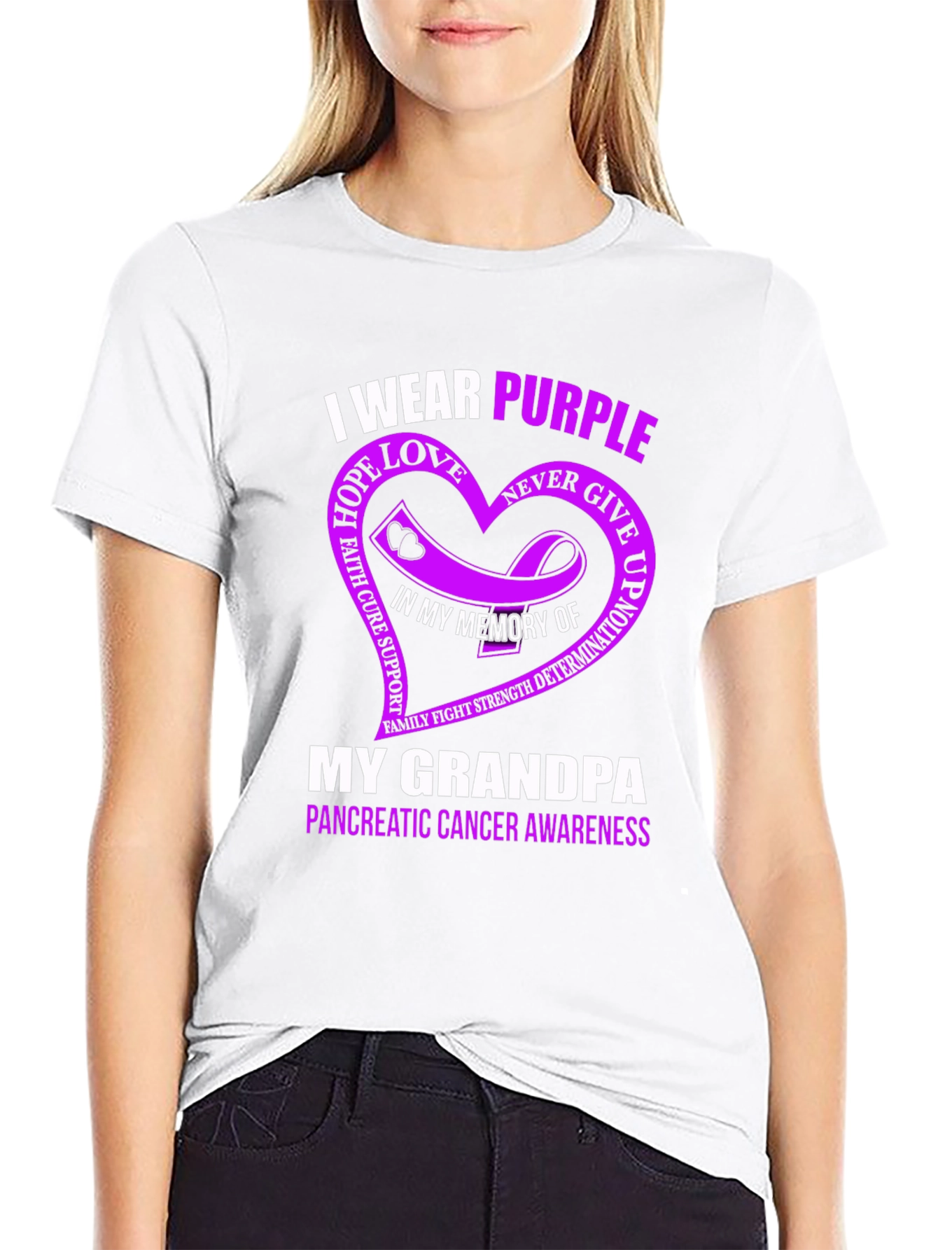 Purple Ribbon Pancreatic Cancer Awareness T-Shirt