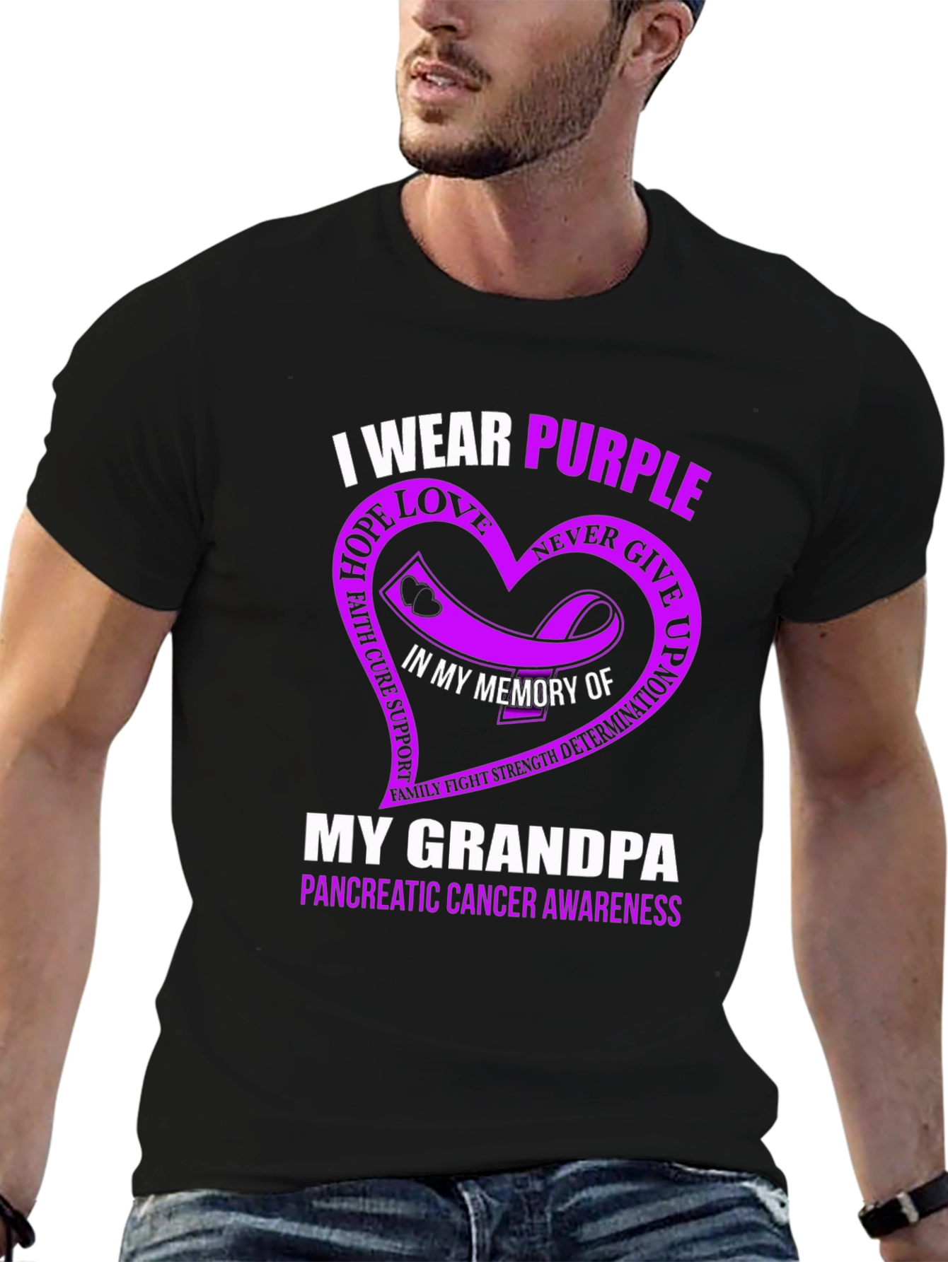 Purple Ribbon Pancreatic Cancer Awareness T-Shirt