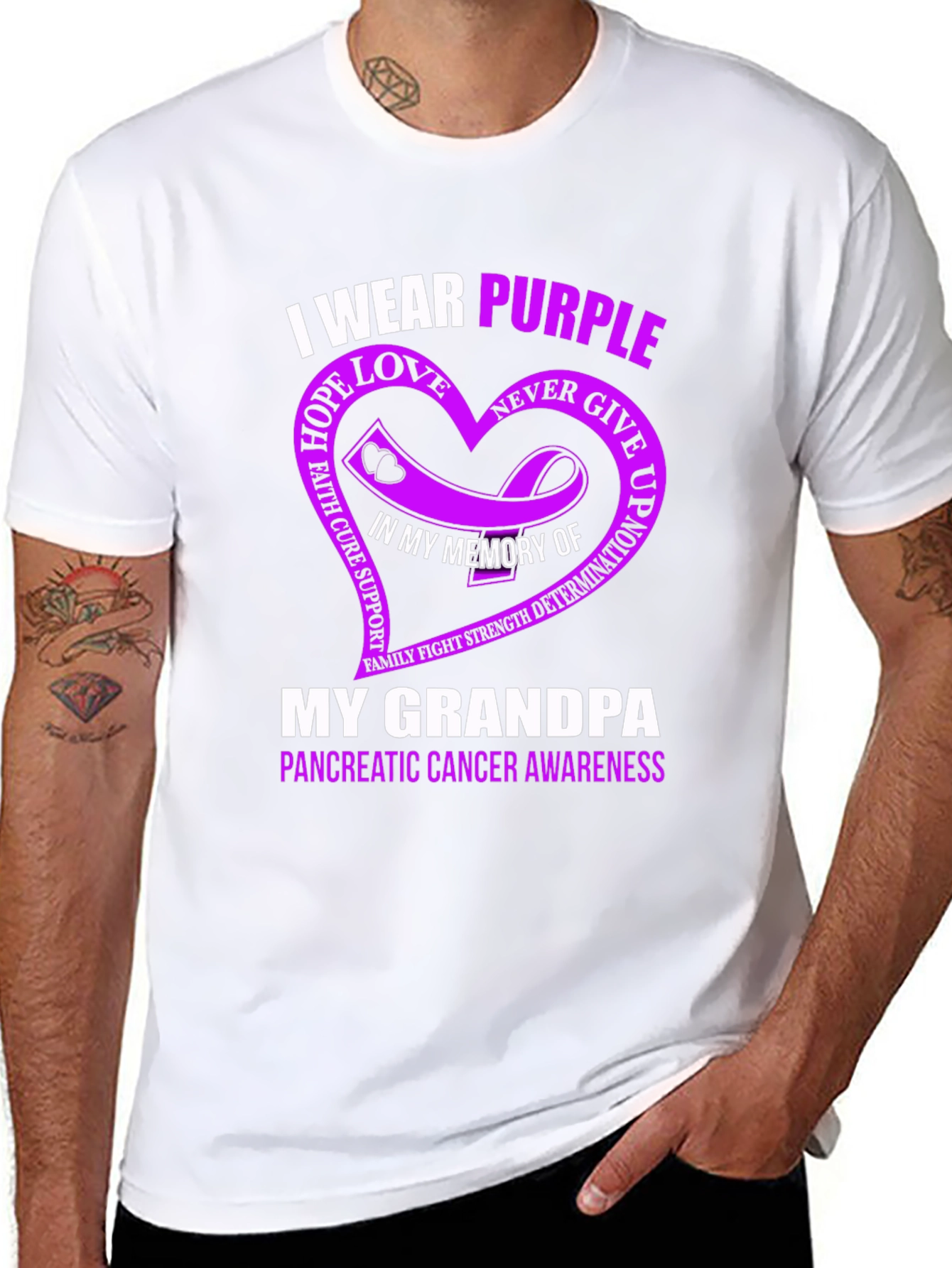 Purple Ribbon Pancreatic Cancer Awareness T-Shirt