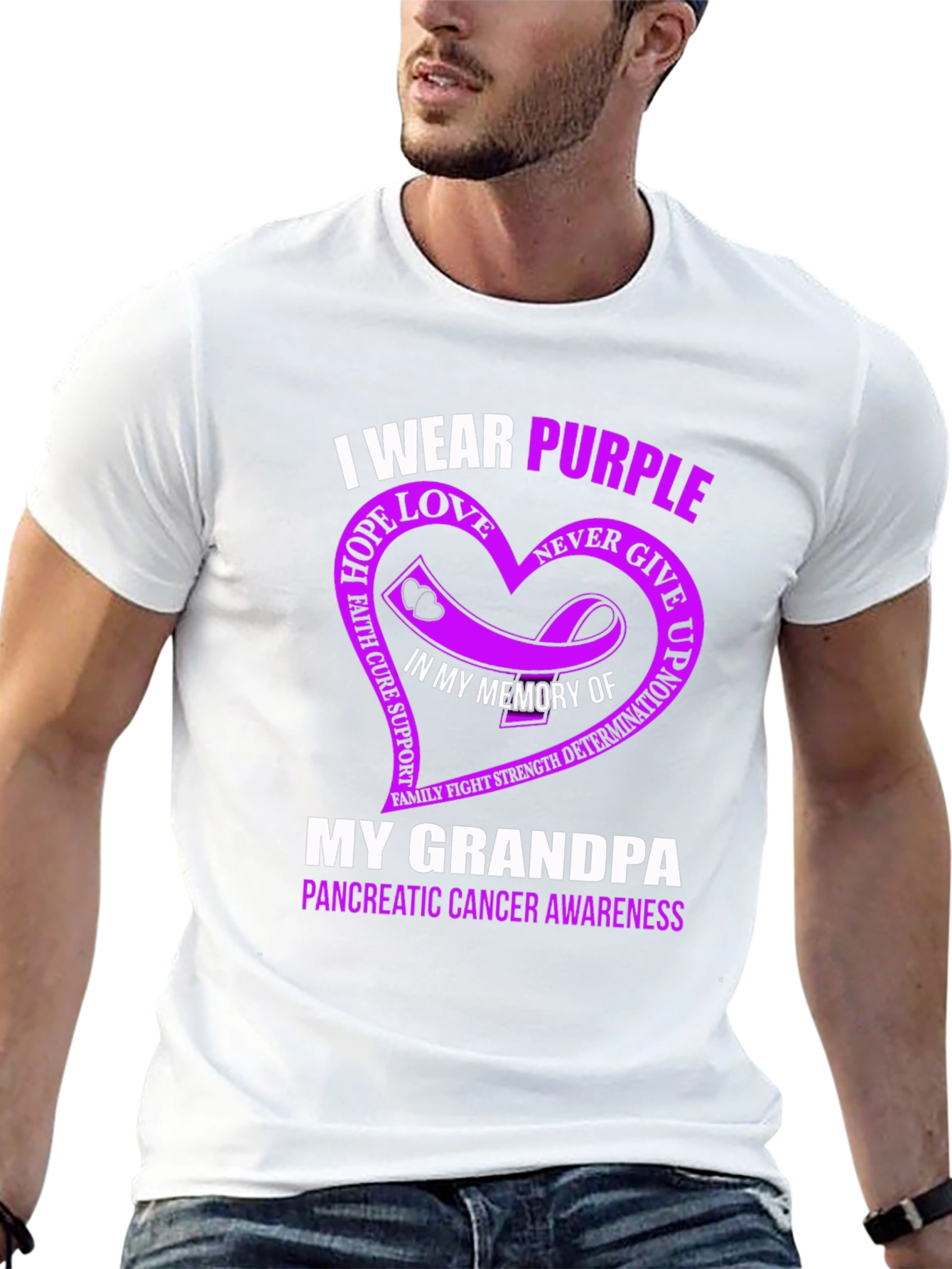 Purple Ribbon Pancreatic Cancer Awareness T-Shirt