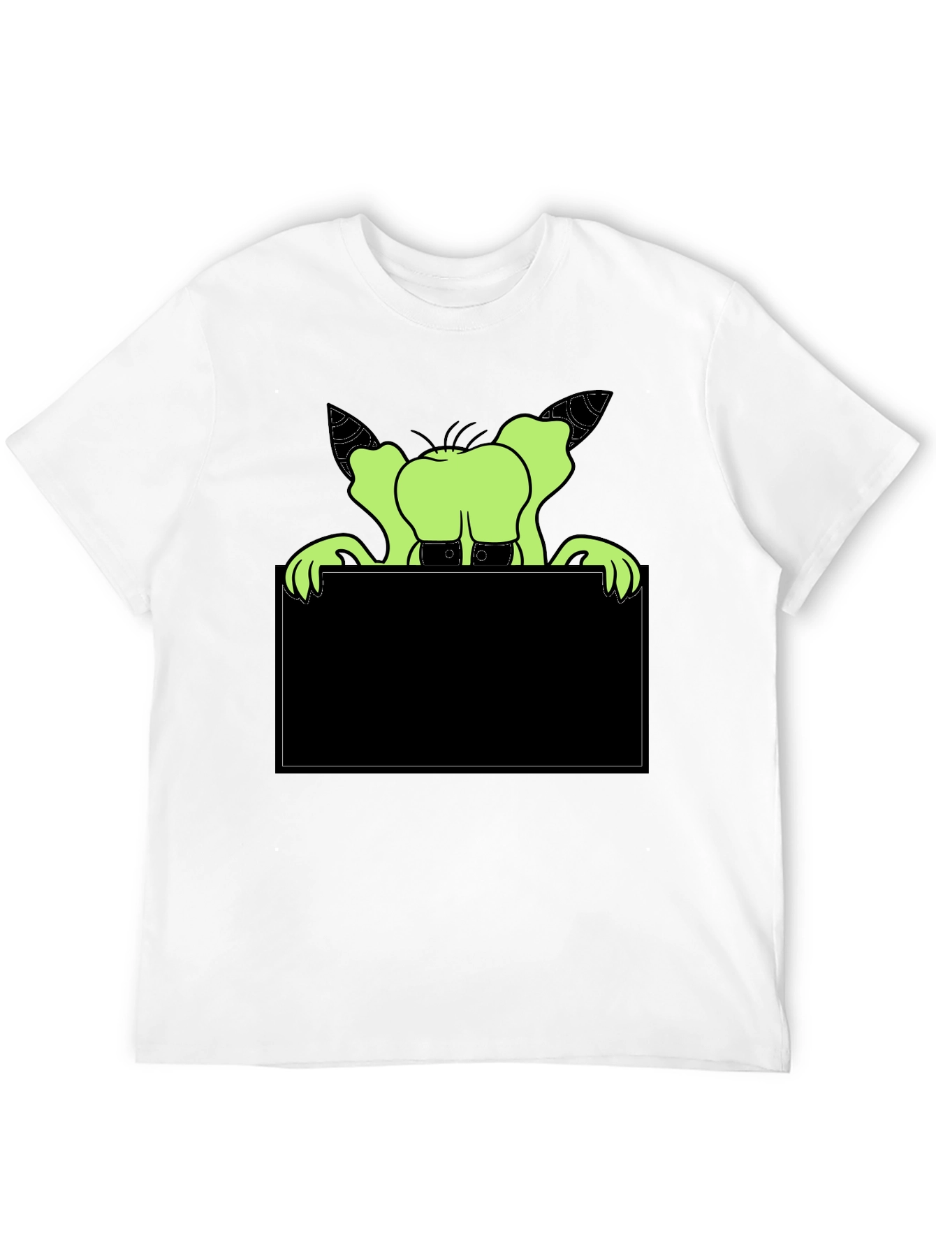 Cartoon Monster Graphic Tee - Unisex Black T-Shirt