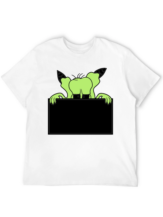 Cartoon Monster Graphic Tee - Unisex Black T-Shirt