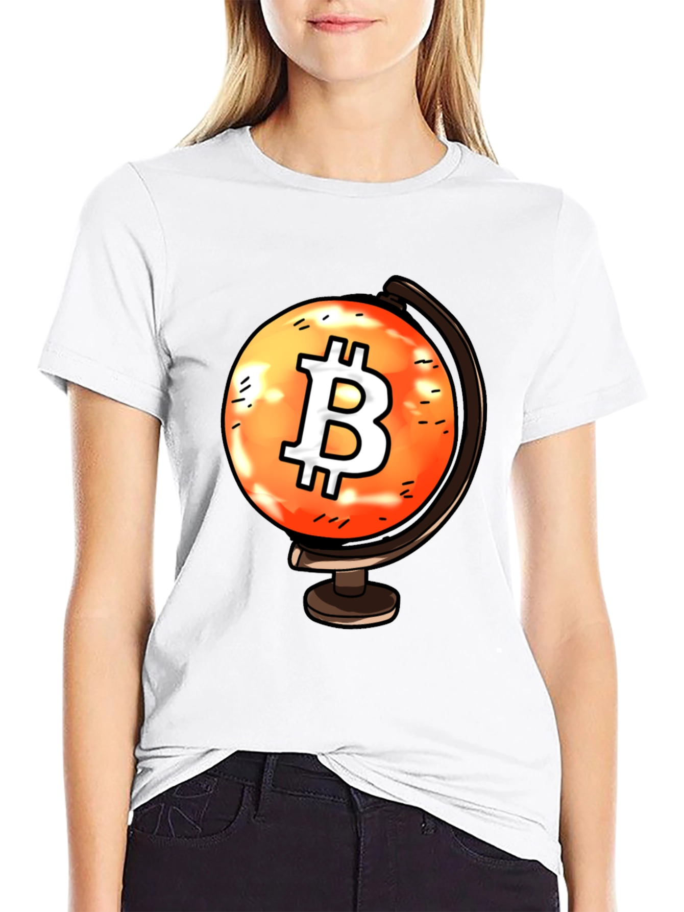 Bitcoin Globe Graphic Tee - Crypto Currency T-Shirt