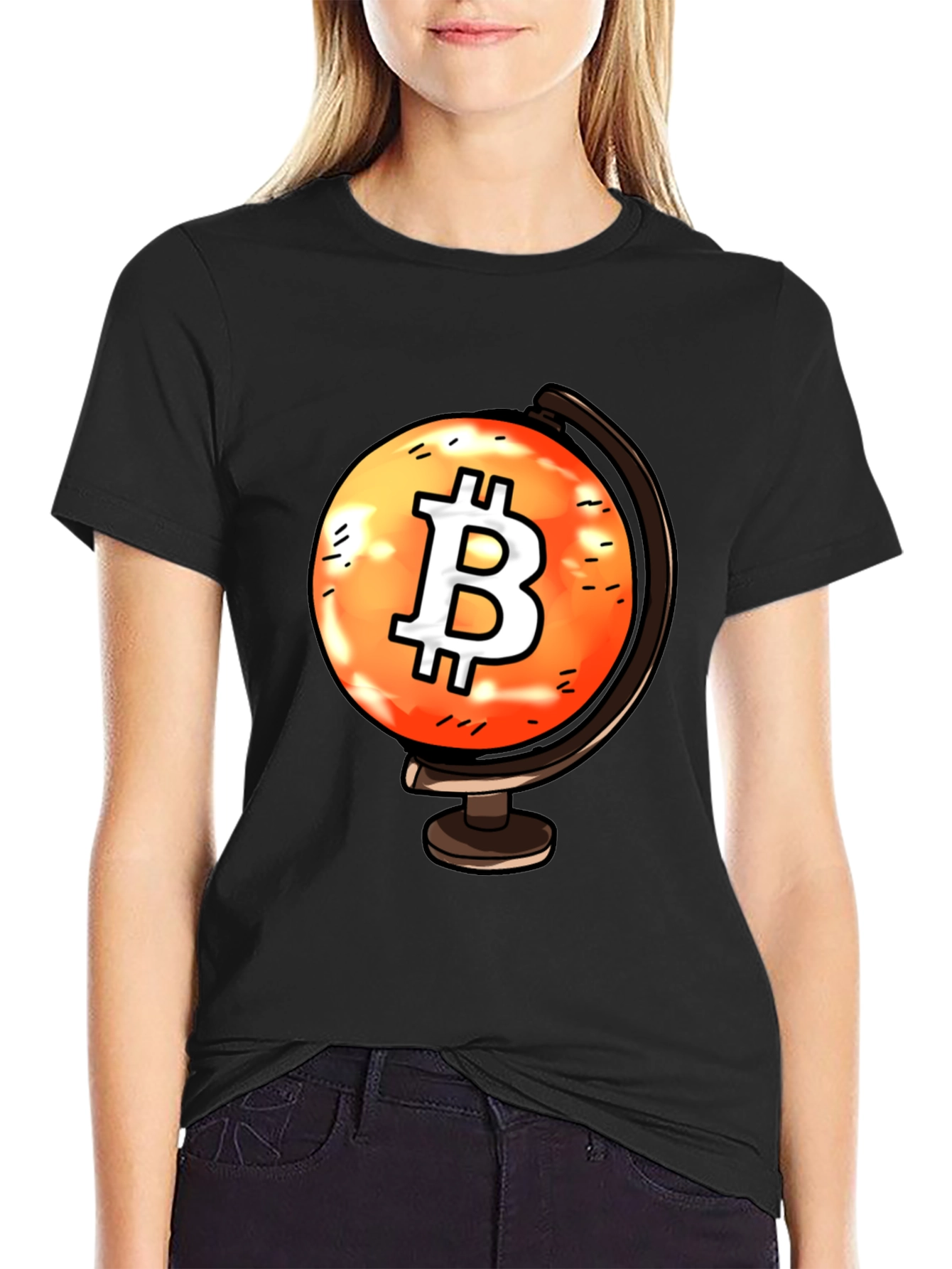 Bitcoin Globe Graphic Tee - Crypto Currency T-Shirt