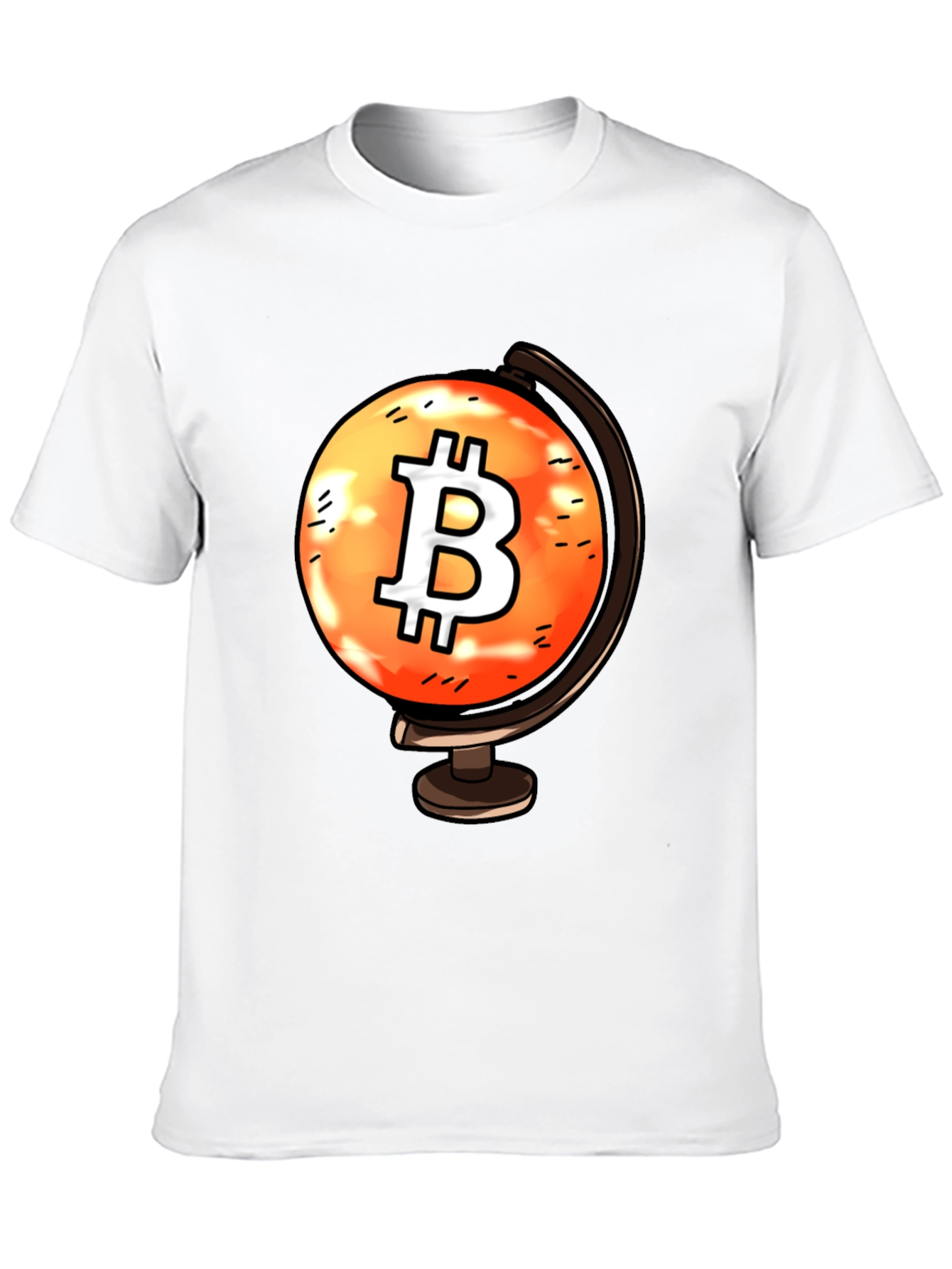 Bitcoin Globe Graphic Tee - Crypto Currency T-Shirt