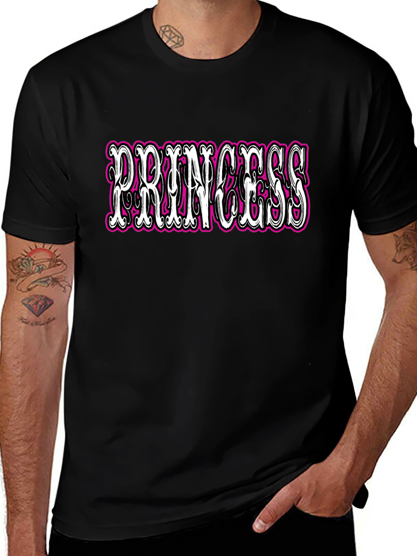 Princess Graphic Tee - Black Cotton T-Shirt