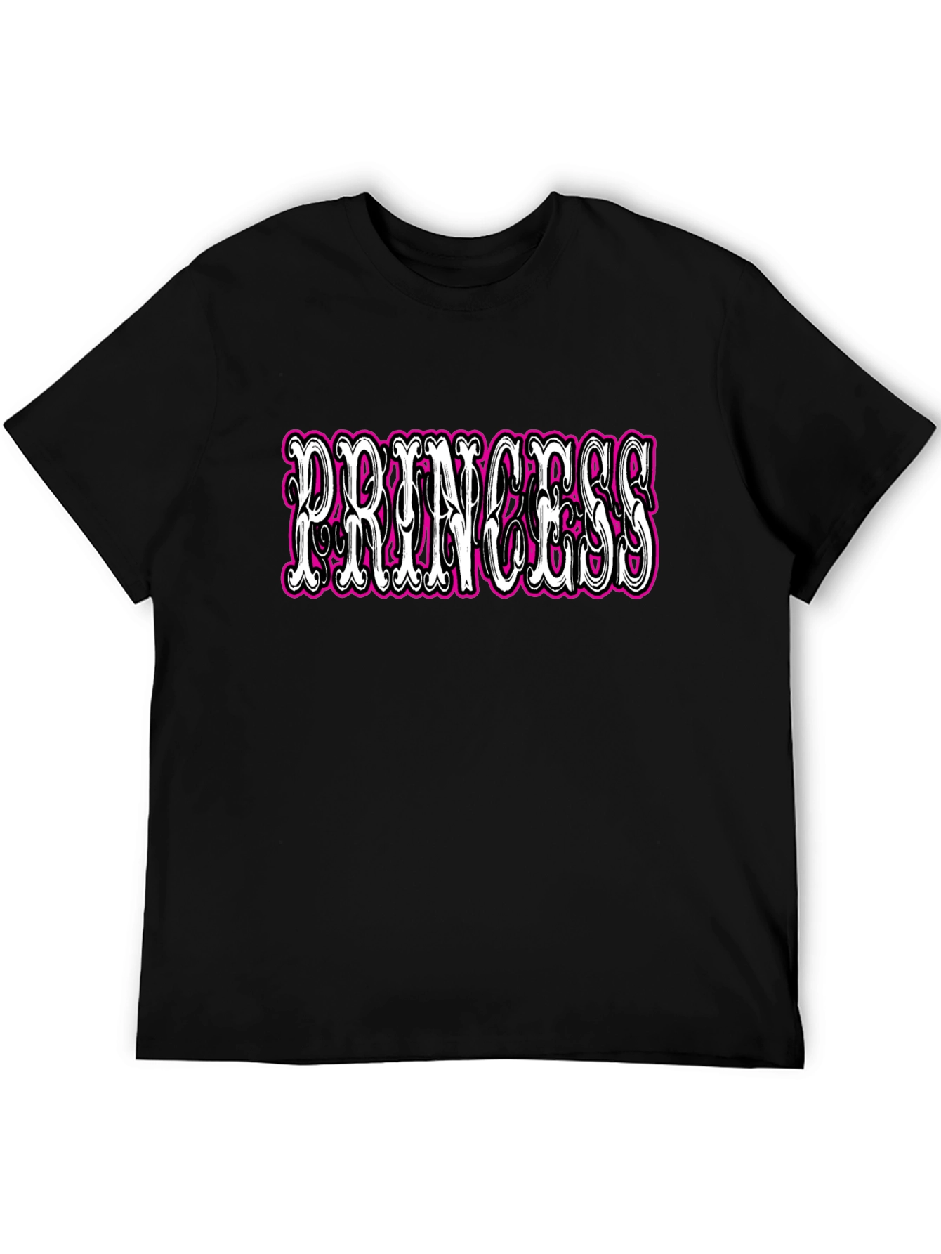 Princess Graphic Tee - Black Cotton T-Shirt