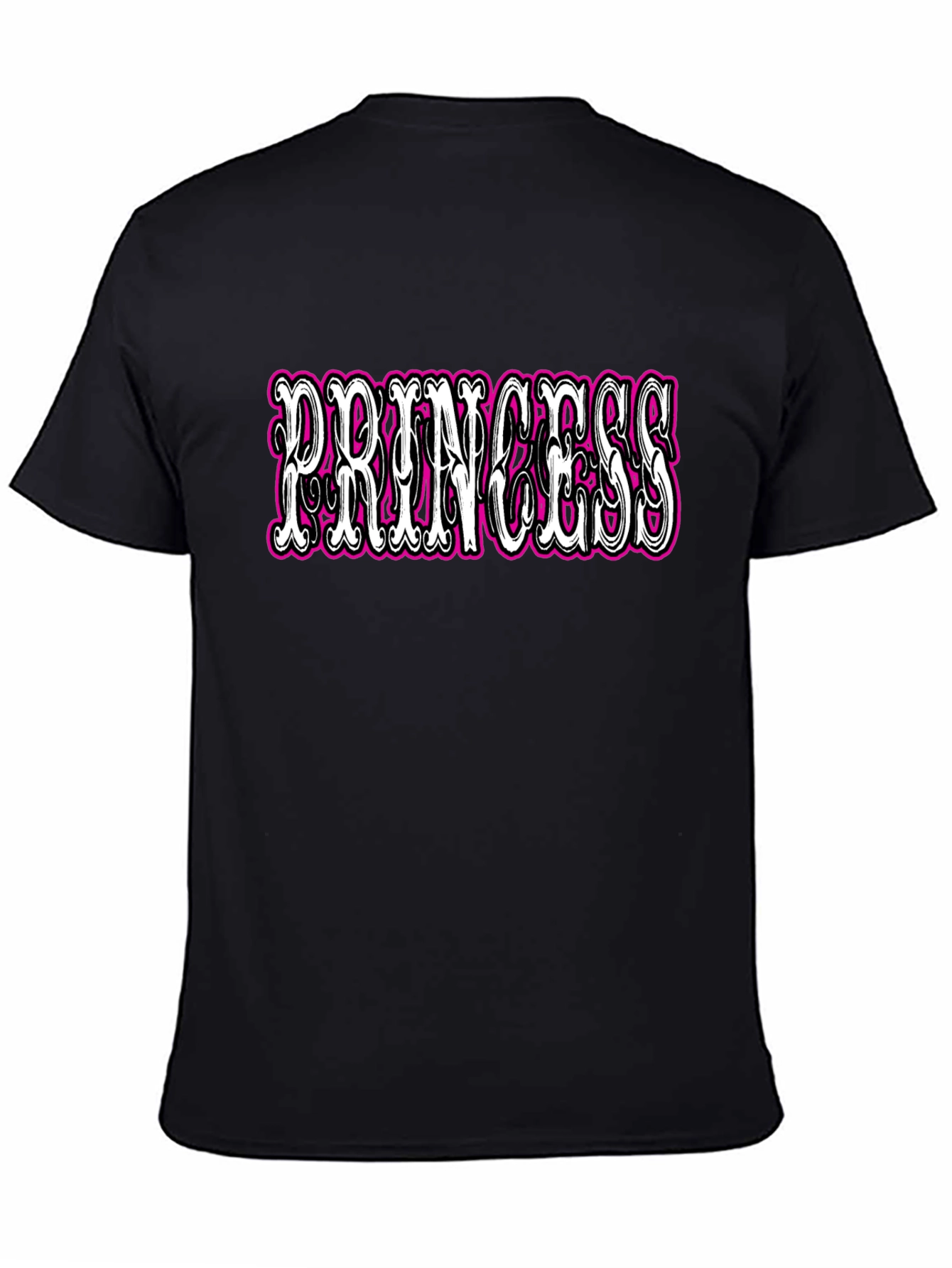 Princess Graphic Tee - Black Cotton T-Shirt