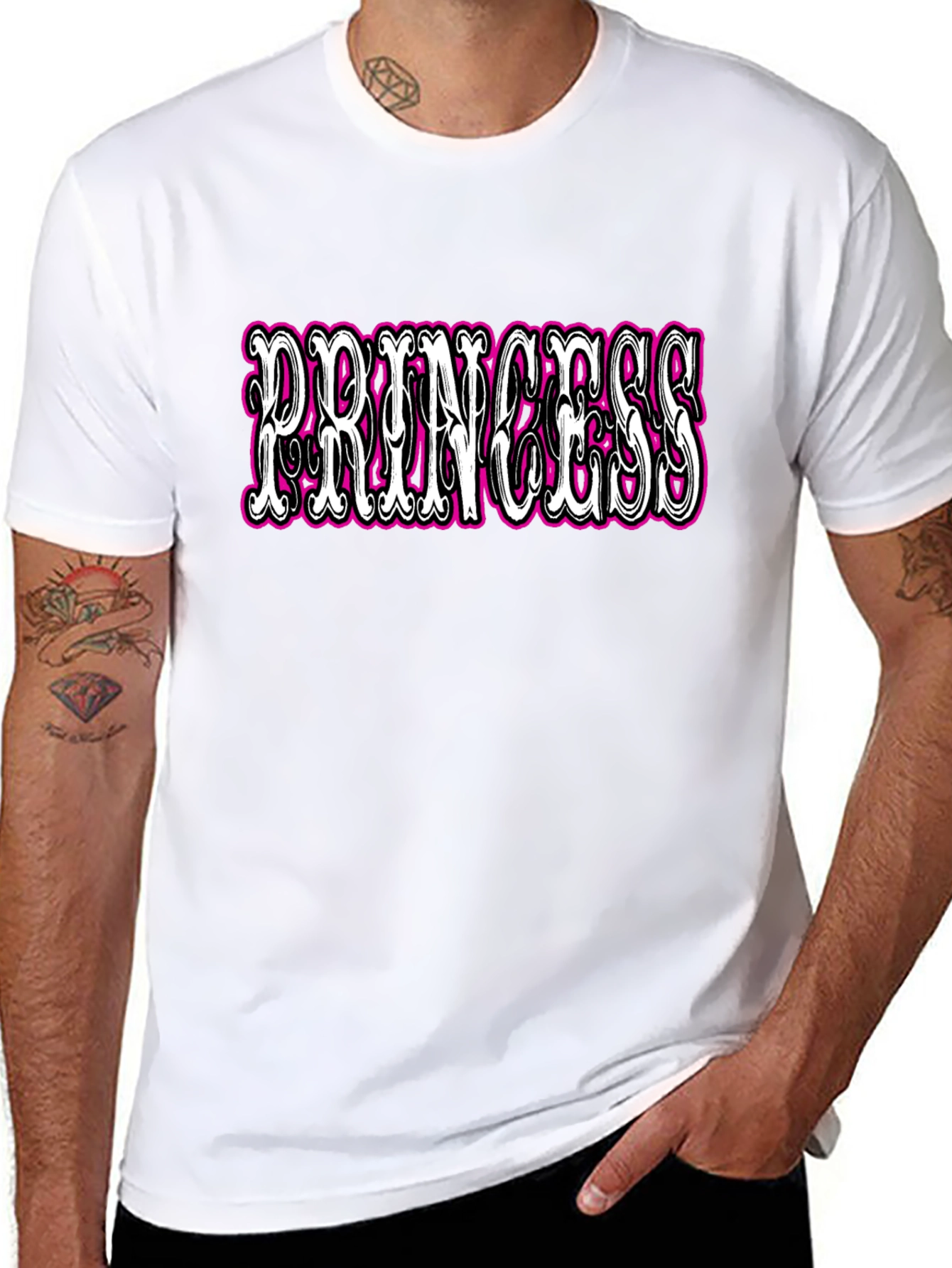 Princess Graphic Tee - Black Cotton T-Shirt
